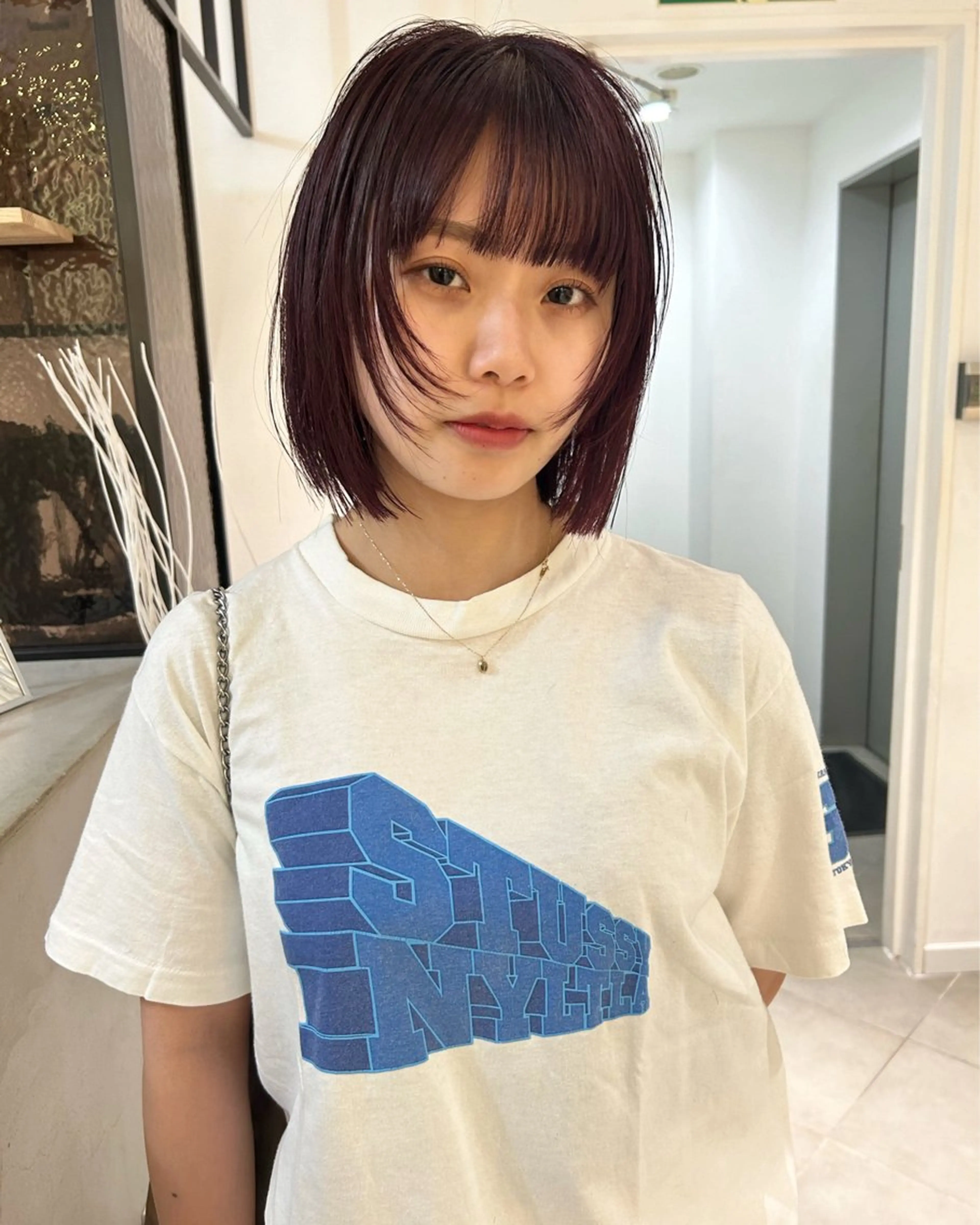 ショート カラー ブラウンカラー レッドカラー レッドブラウン ボブ カット ヘアカラー トリートメント Loom.所属・村上雅人 ナチュラルモードのヘアスタイル
