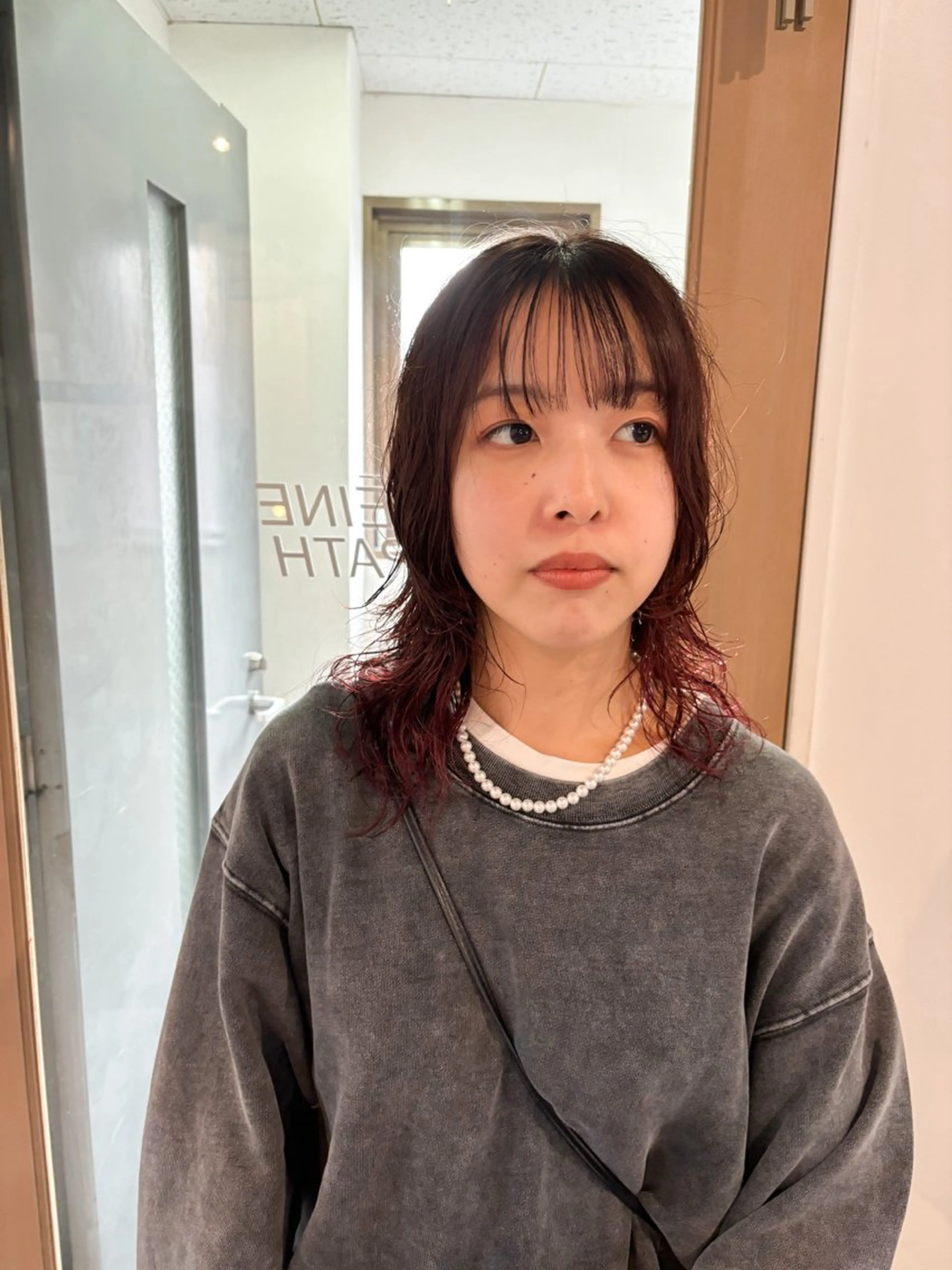 ミディアム カラー ミディアムレイヤー レイヤーカット カット ヘアカラー トリートメント Takuma✨中目 ショート　ボブのヘアスタイル