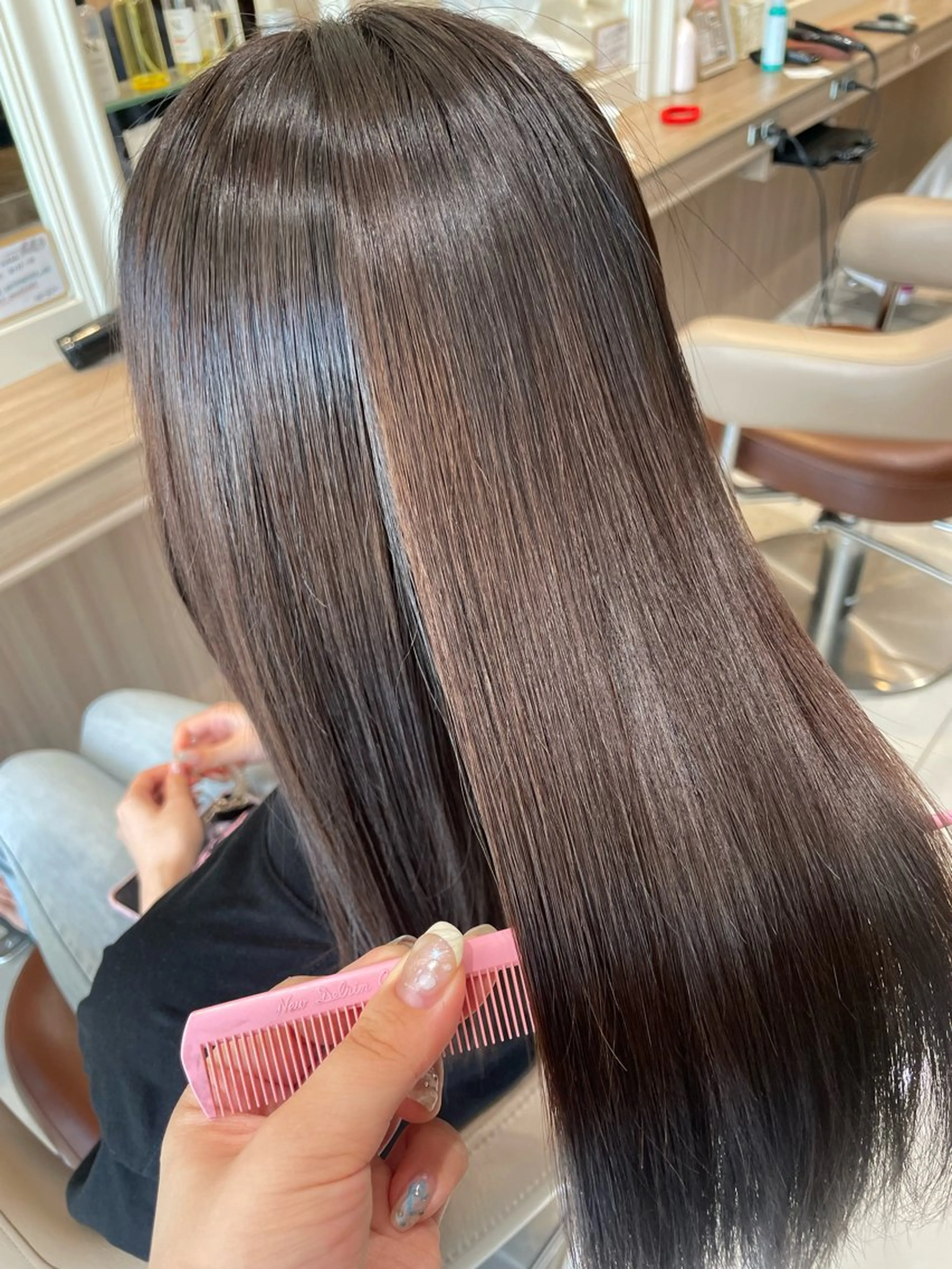 セミロング カラー パーマ カット ヘアカラー 縮毛矯正 韓国ヘアメイク🎀/ 縮毛矯正✨山本媛香のヘアスタイル