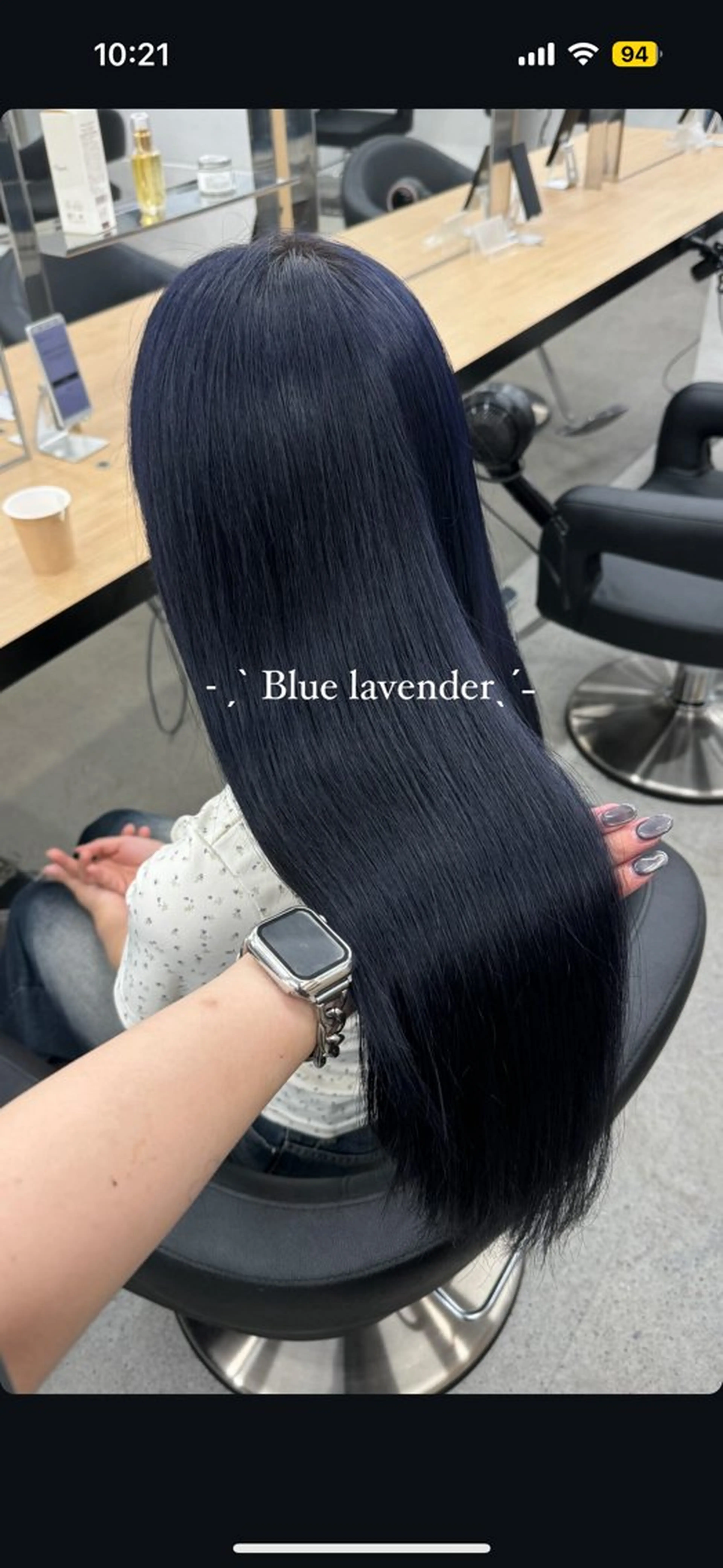 ロング カラー ヘアカラー 暗髪🩶ラベンダー/ ブルー/ユウナ🤍のヘアスタイル