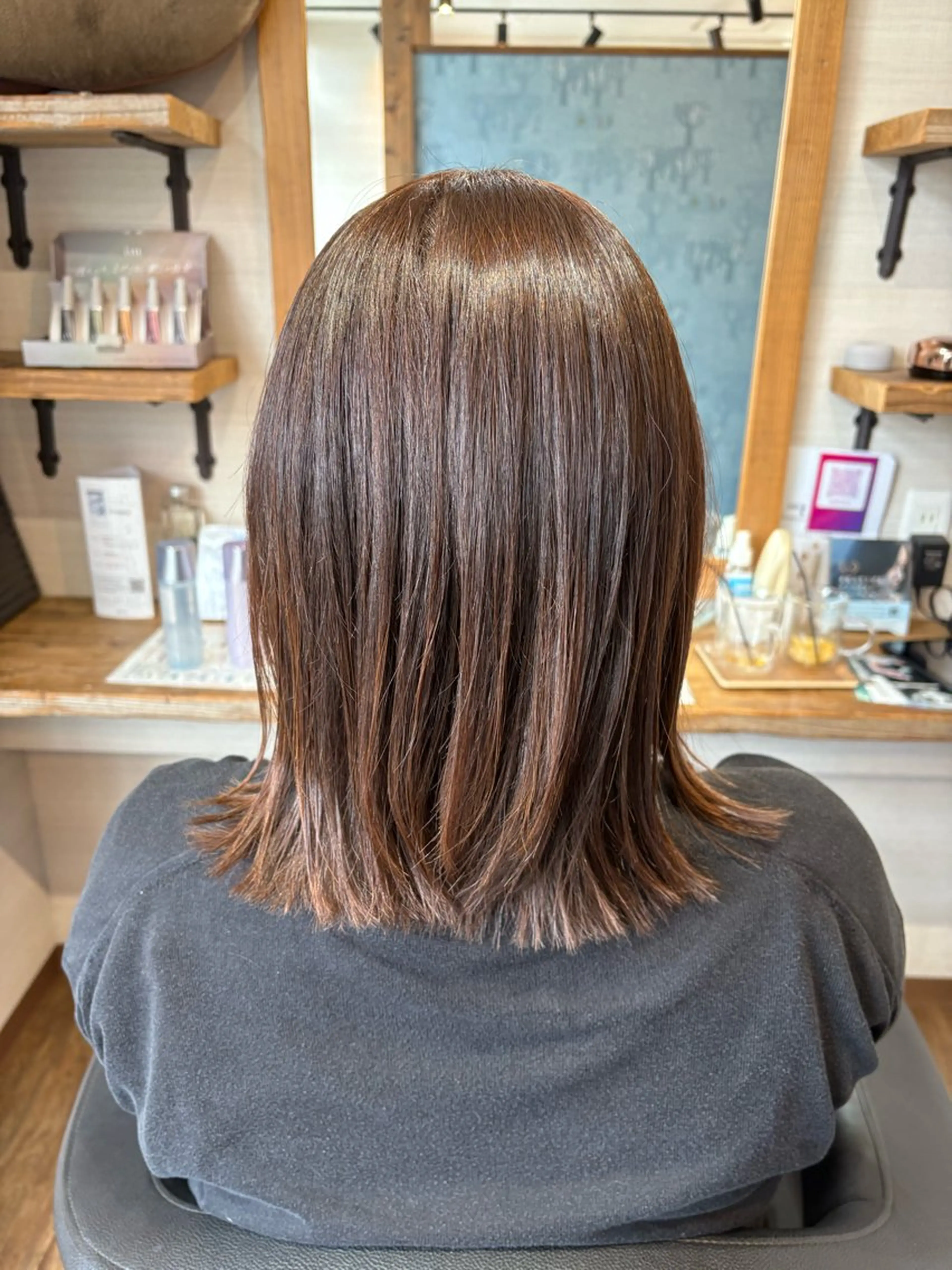 ミディアム 切りっぱなしボブ ボブ 【髪質改善都賀】 chisatan🍊のヘアスタイル