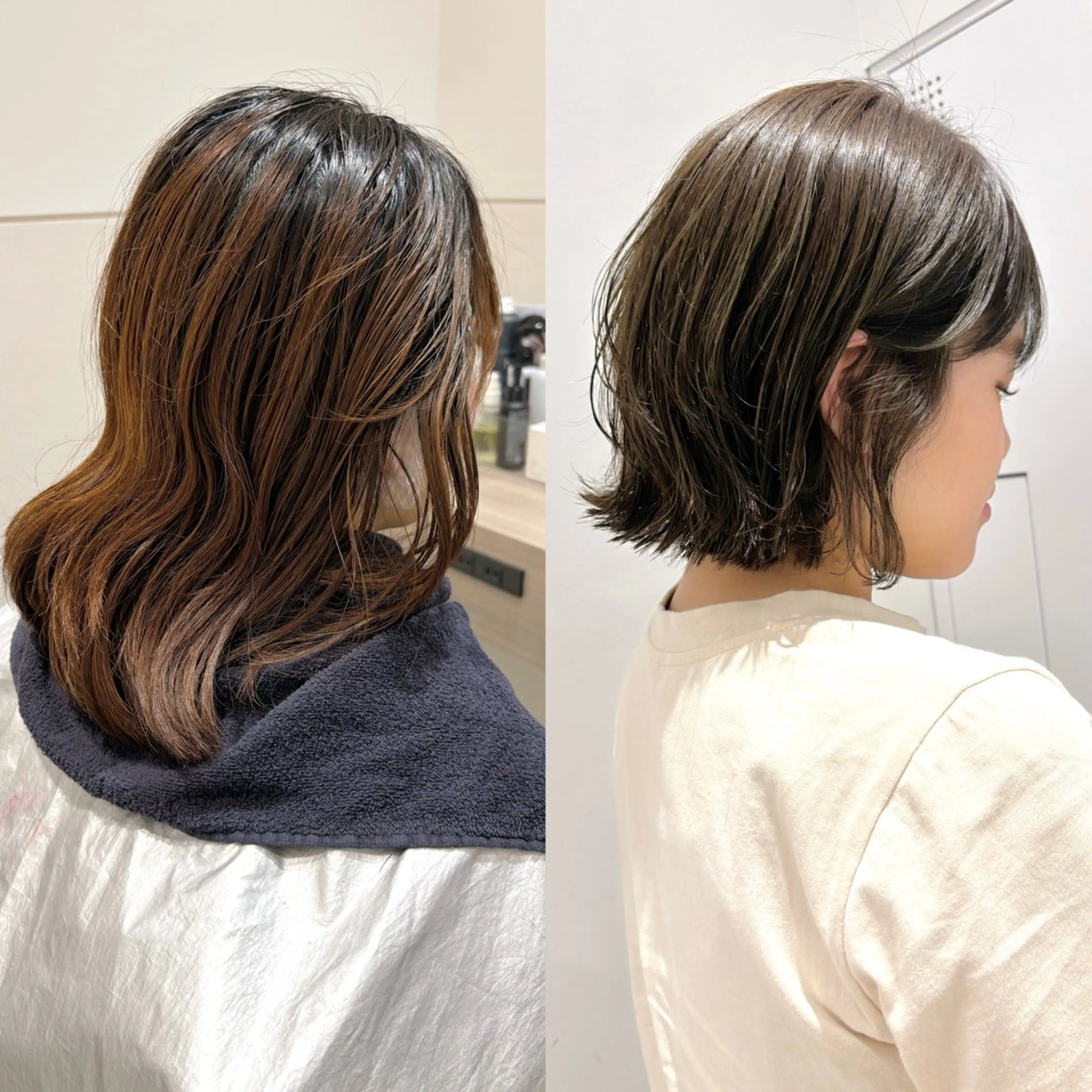 ショート カラー 透明感カラー オレンジ ボブ カット ヘアカラー ベージュ/暖色カラー /ボブ/ミカのヘアスタイル