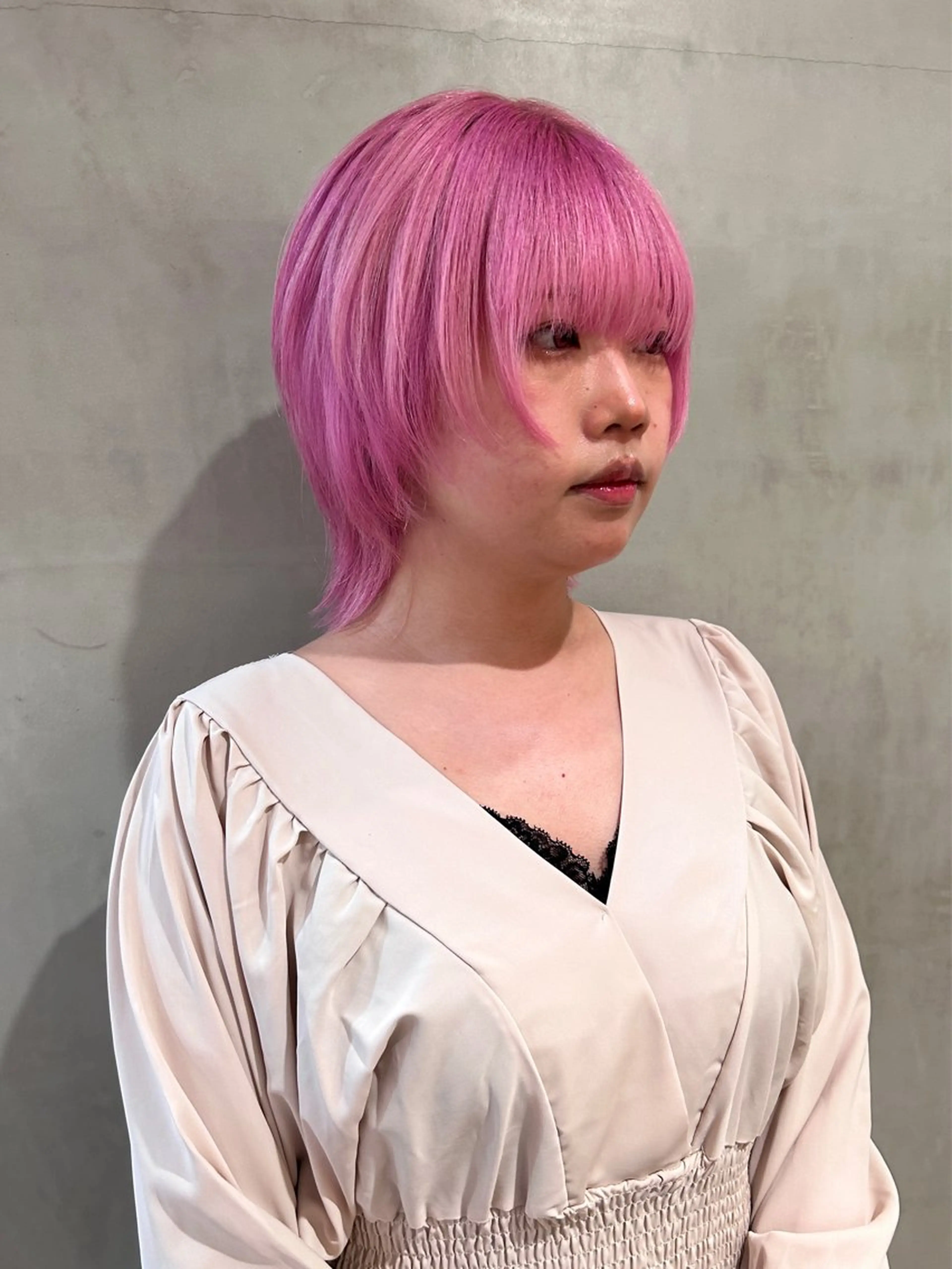 ショート カラー ピンクカラー ウルフカット カット ヘアカラー トリートメント 暖色/姫カット🎀 オタク特化🎀ゆうなのヘアスタイル