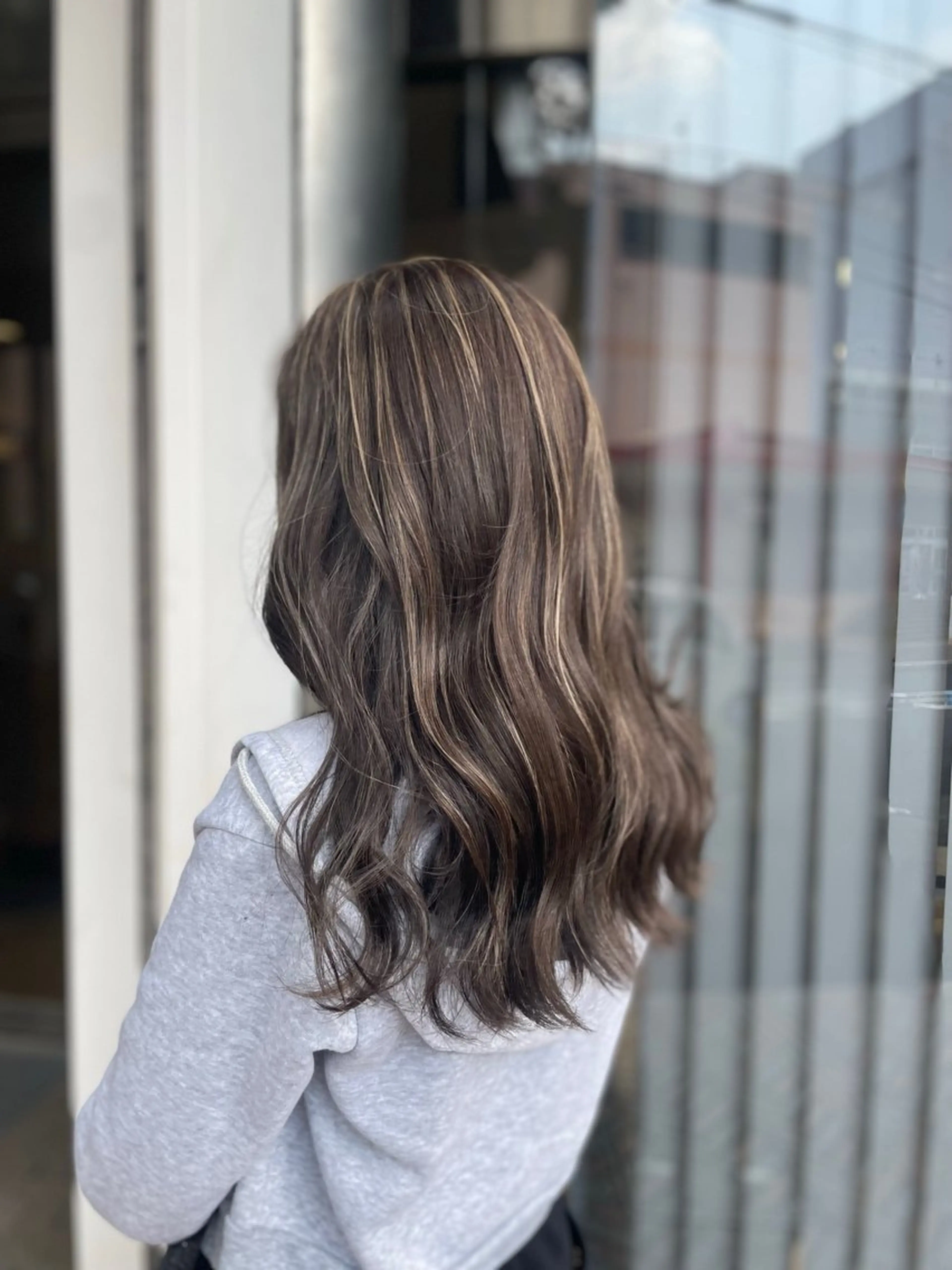 ロング カラー ハイライトカラー ハイライト ヘアカラー クロスパーマ/うる艶 カラー/Kurumiのヘアスタイル