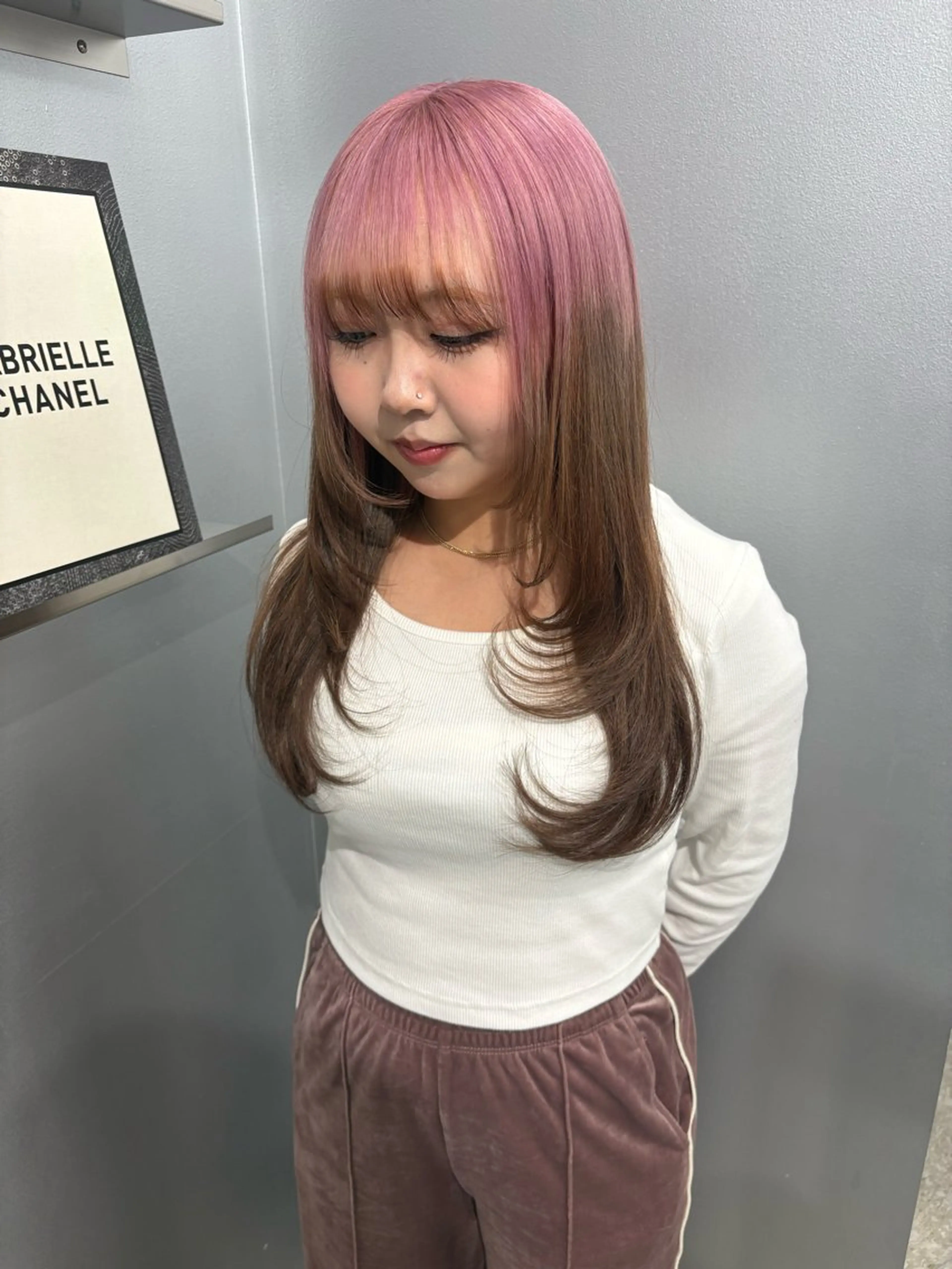 ロング カラー ヘアカラー トリートメント pele 梅田所属・PELEハイトーン shinobuのヘアスタイル