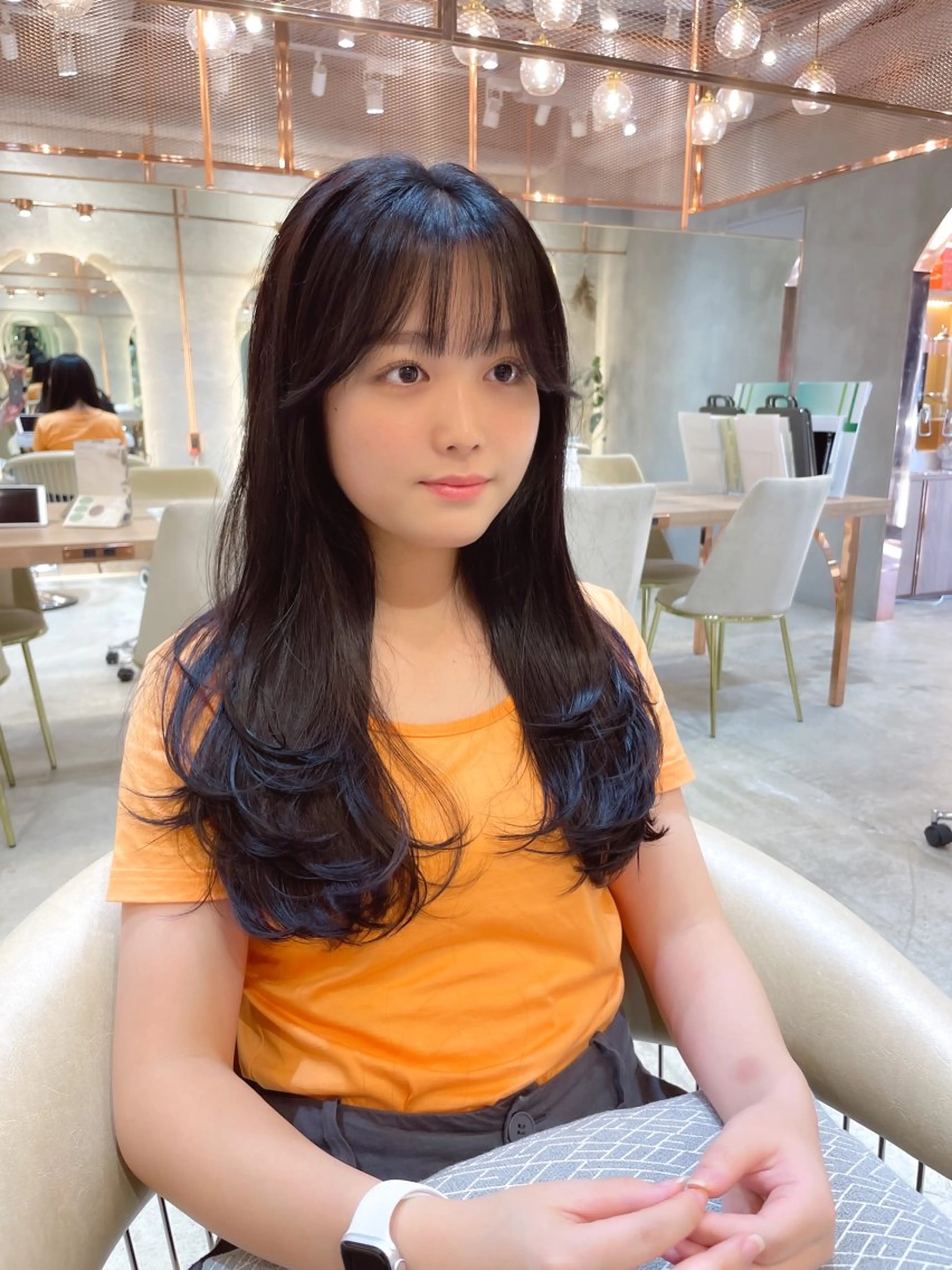 ロング カラー カット ヘアカラー 縮毛矯正 トリートメント レイヤー/韓国ヘア 縮毛矯正🫧鈴木颯のヘアスタイル