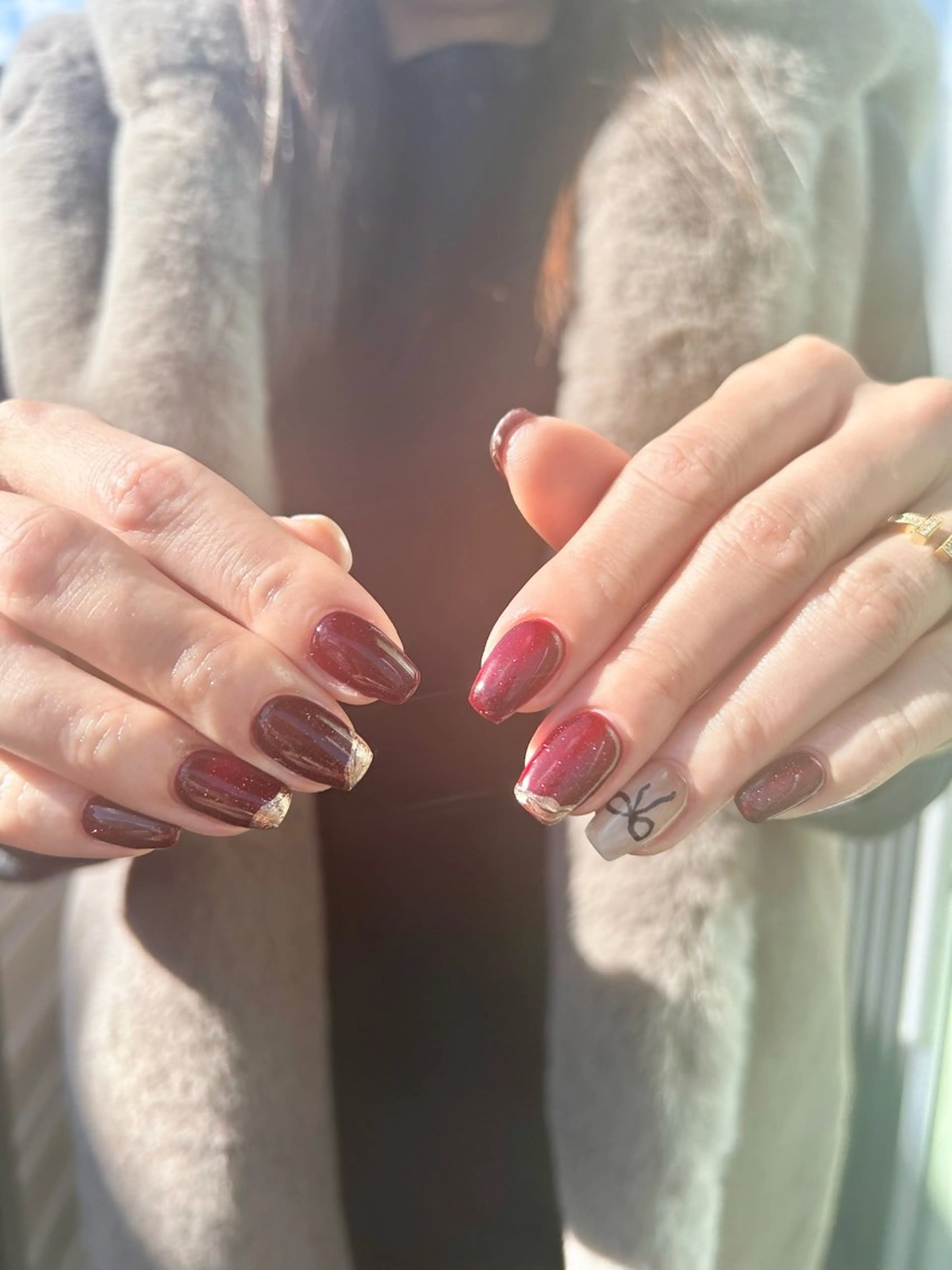 ネイル フレンチネイル リボン ハンドネイル フットネイル TESORO nailのネイルデザイン