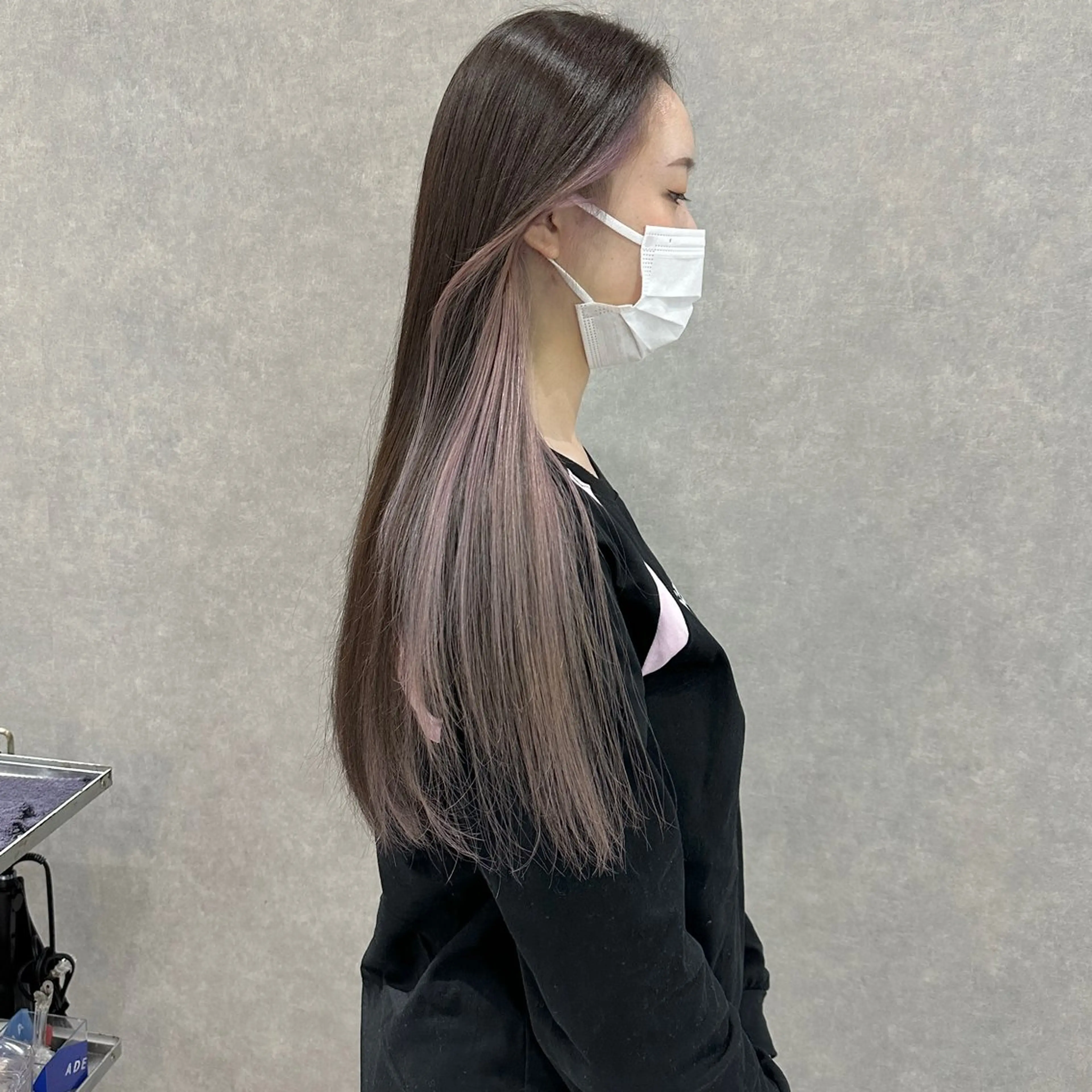 ロング カラー ラベンダーカラー ピンクカラー ピンクラベンダー ヘアカラー はちすか るかのヘアスタイル