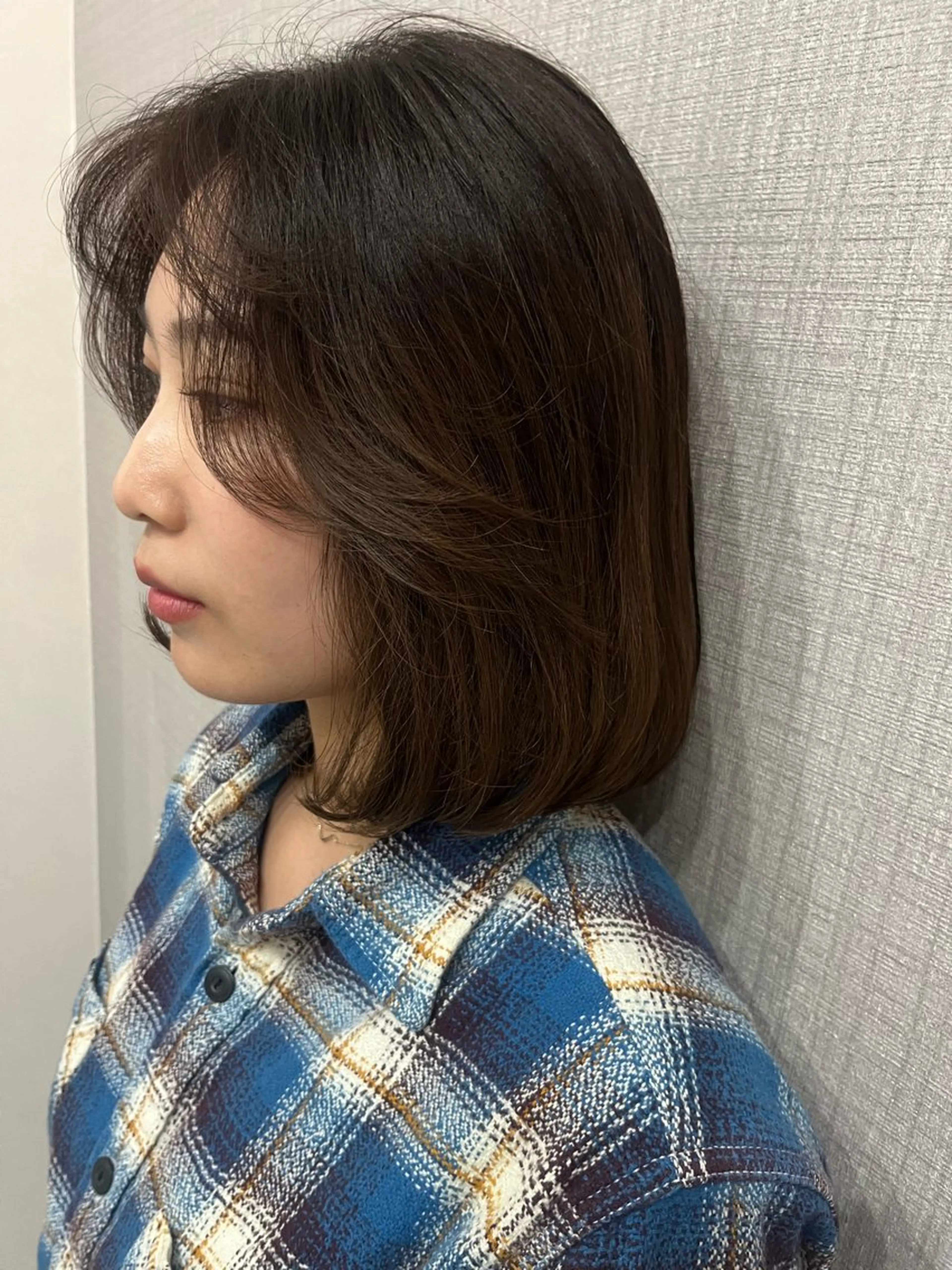 ミディアム ボブ レイヤーカット カット Rune清水ANNEX所属・藤原 珠花のヘアスタイル