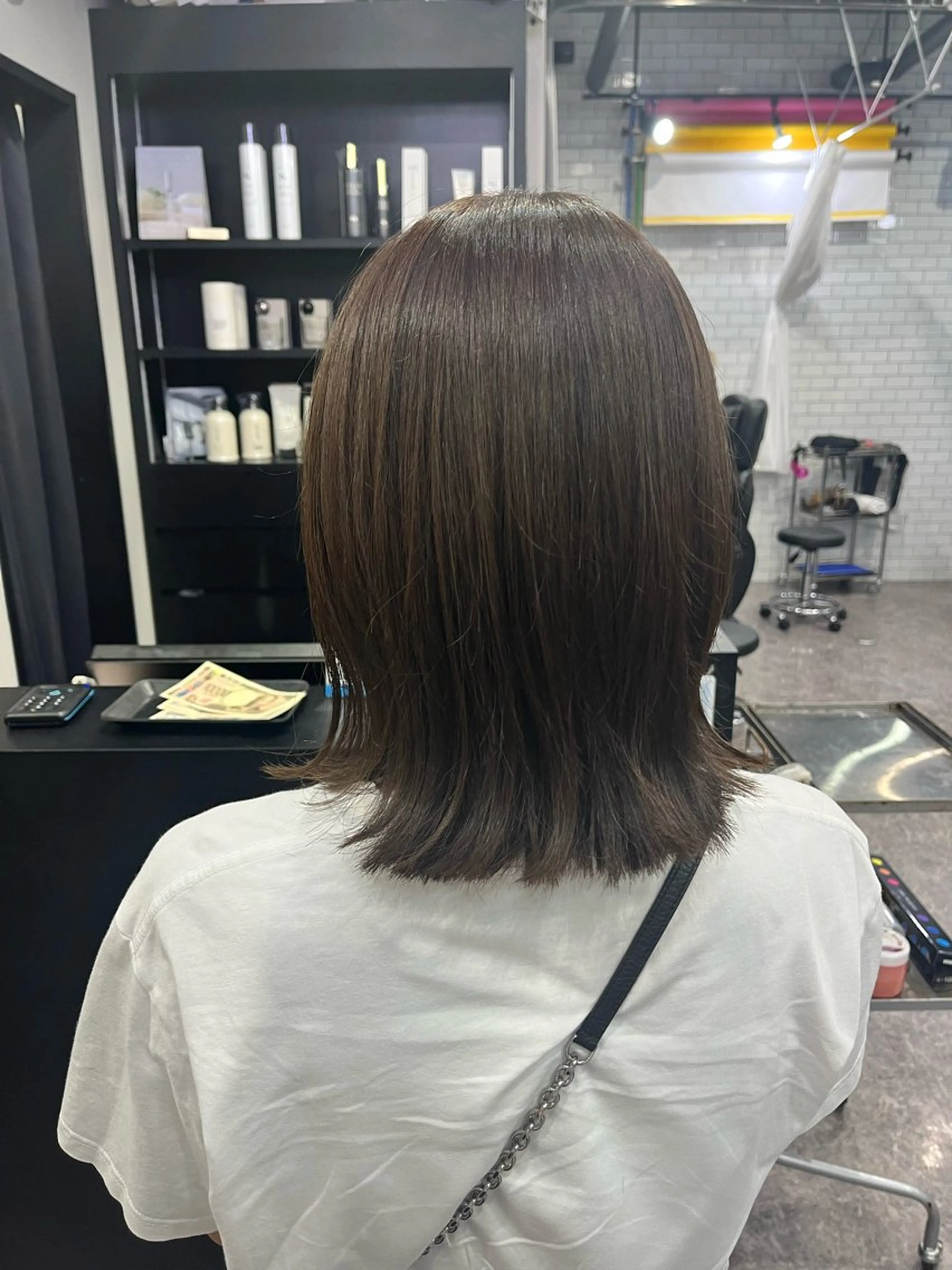 セミロング カラー ヘアカラー 友滝 真菜美のヘアスタイル