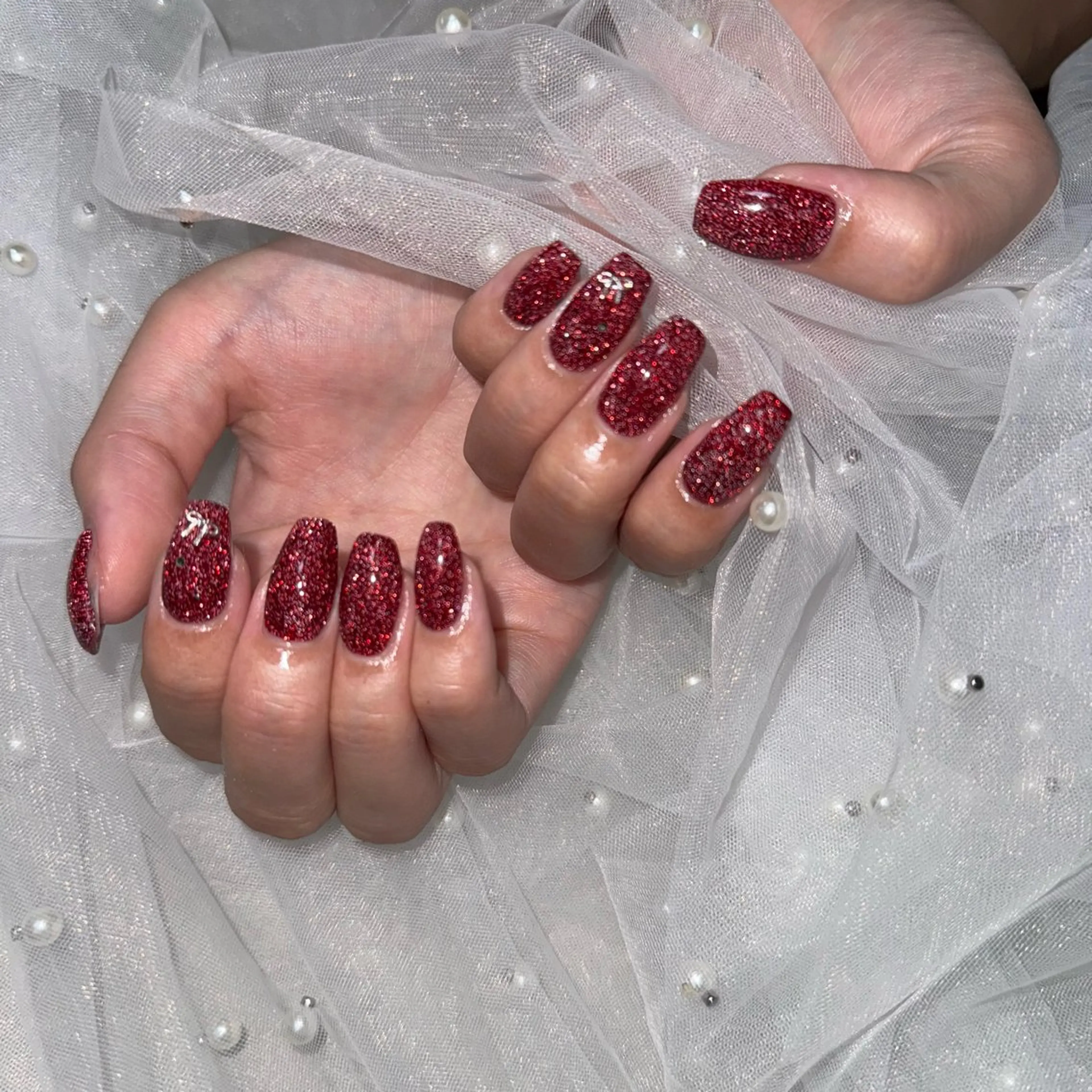 ネイル ボルドー マグネットネイル 持ち込み 冬ネイル ハンドネイル VENa eye＆ nail salonのネイルデザイン