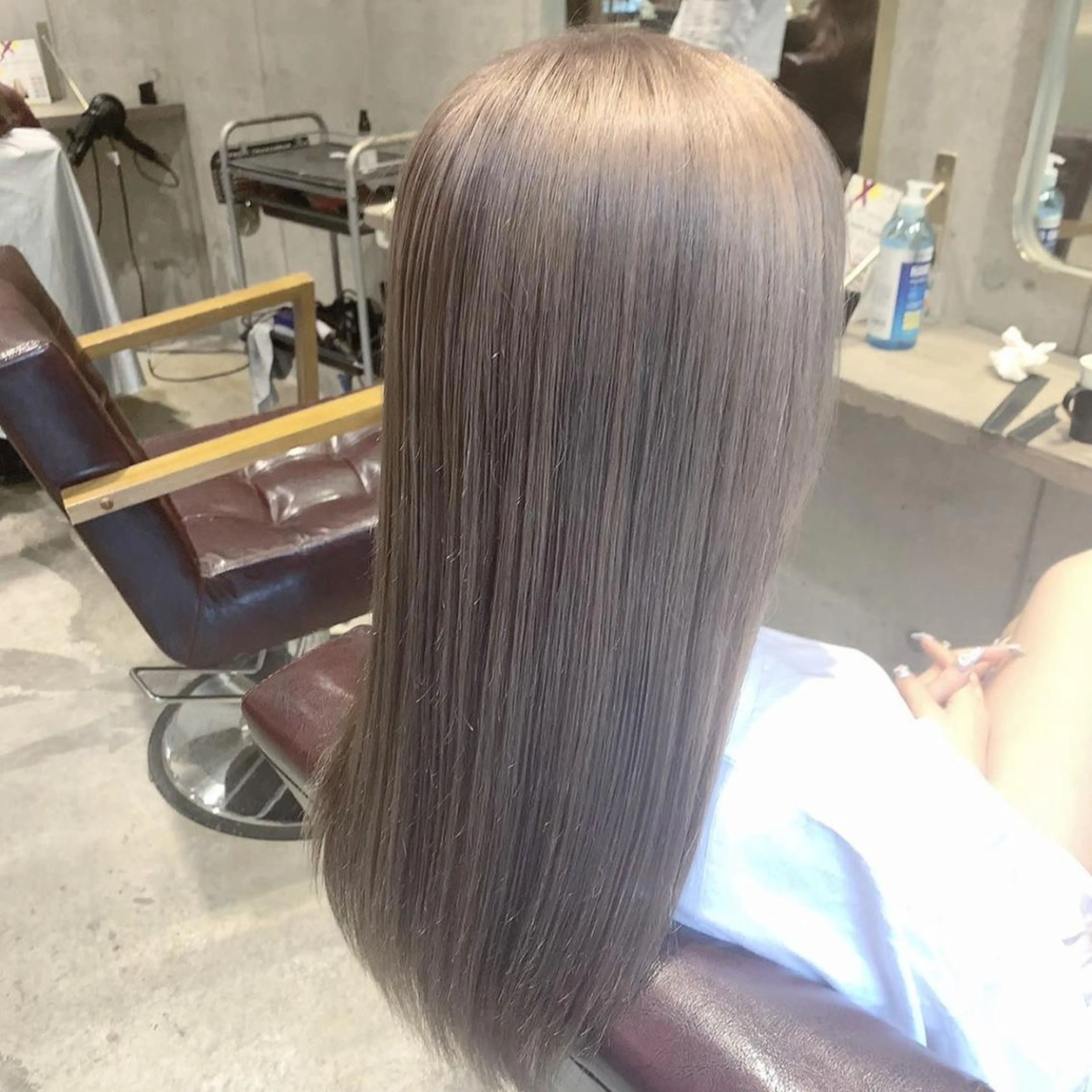 ミディアム カラー ヘアアレンジ 髪質改善×ハイトーン 中田啄也のヘアスタイル