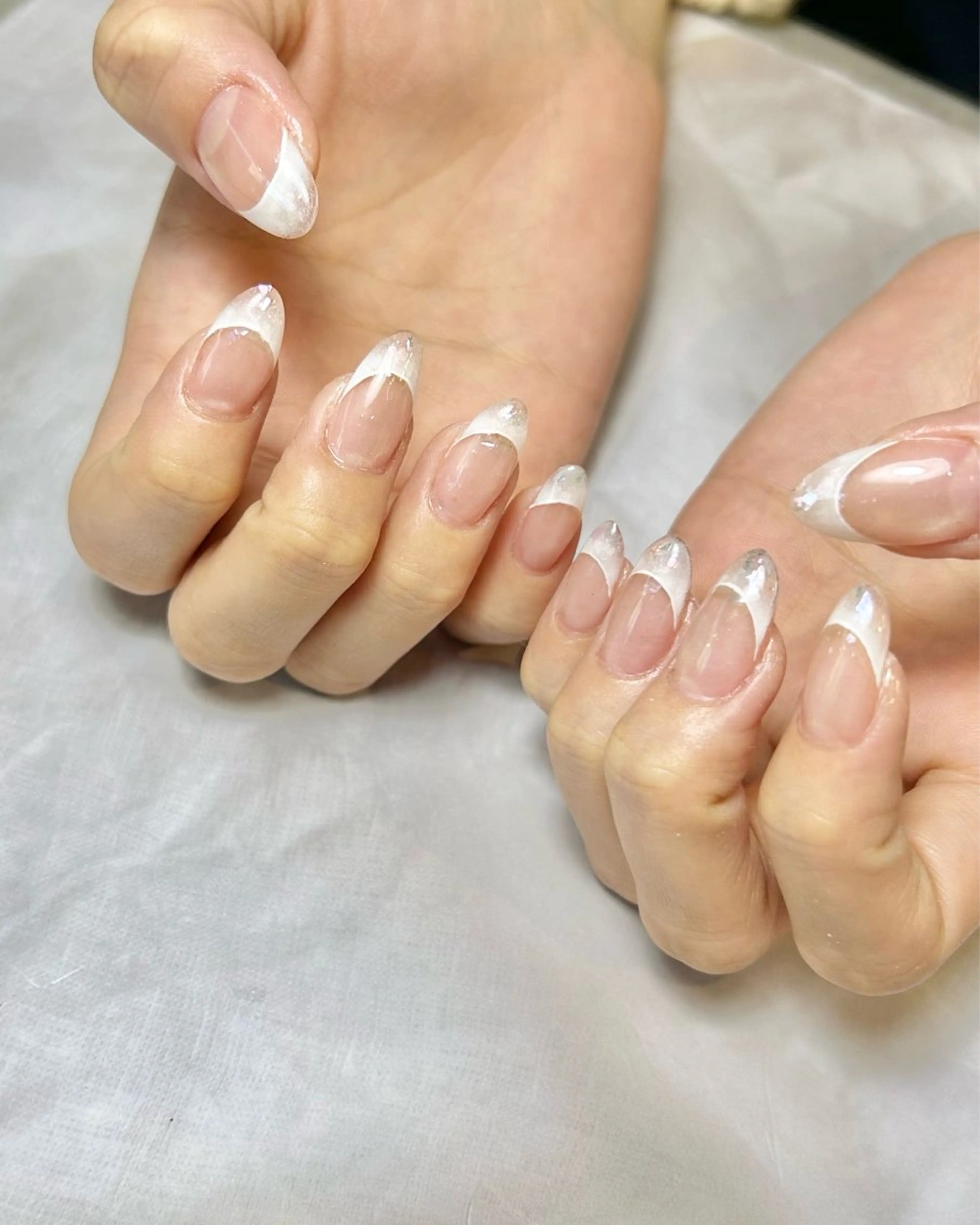 ネイル 持ち込み ホワイト ハンドネイル Reflection marikoのネイルデザイン