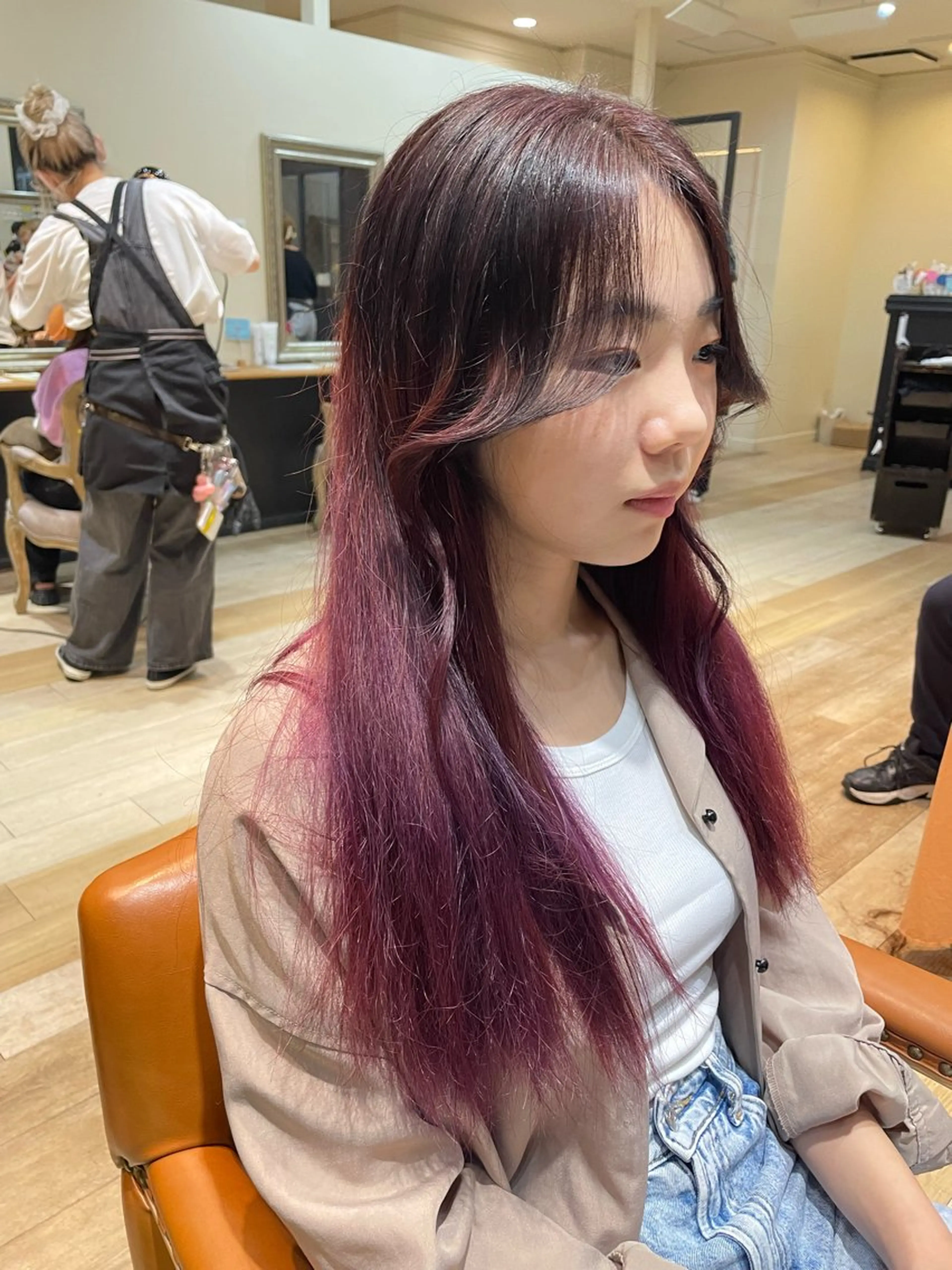 ロング ピンクラベンダー 亀川蓮 Agu hairのヘアスタイル