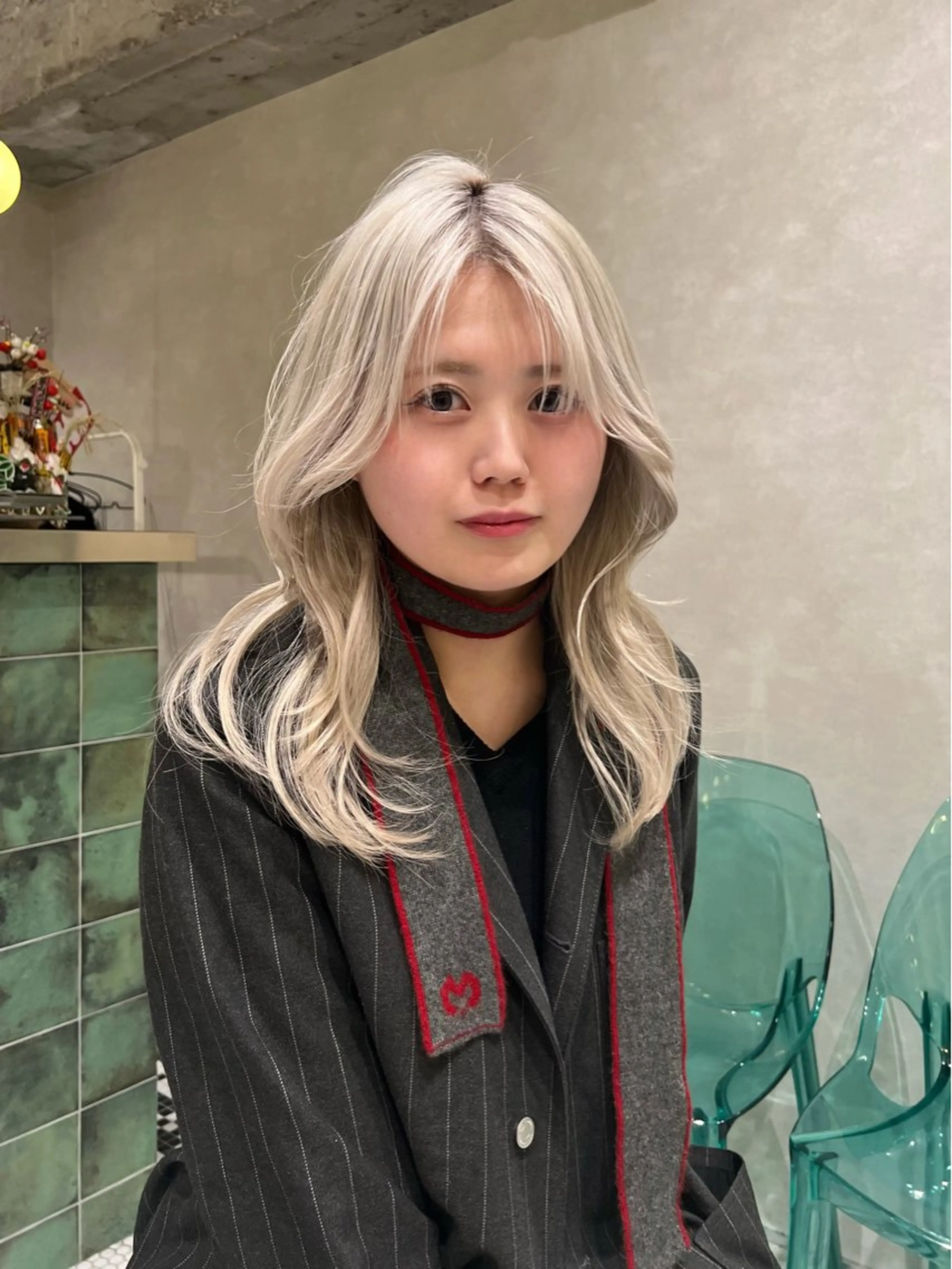 ミディアム 韓国風ヘア レイヤーカット カット トリートメント ヘアセット 韓国風艶カラー 🇰🇷🩶/REIのヘアスタイル
