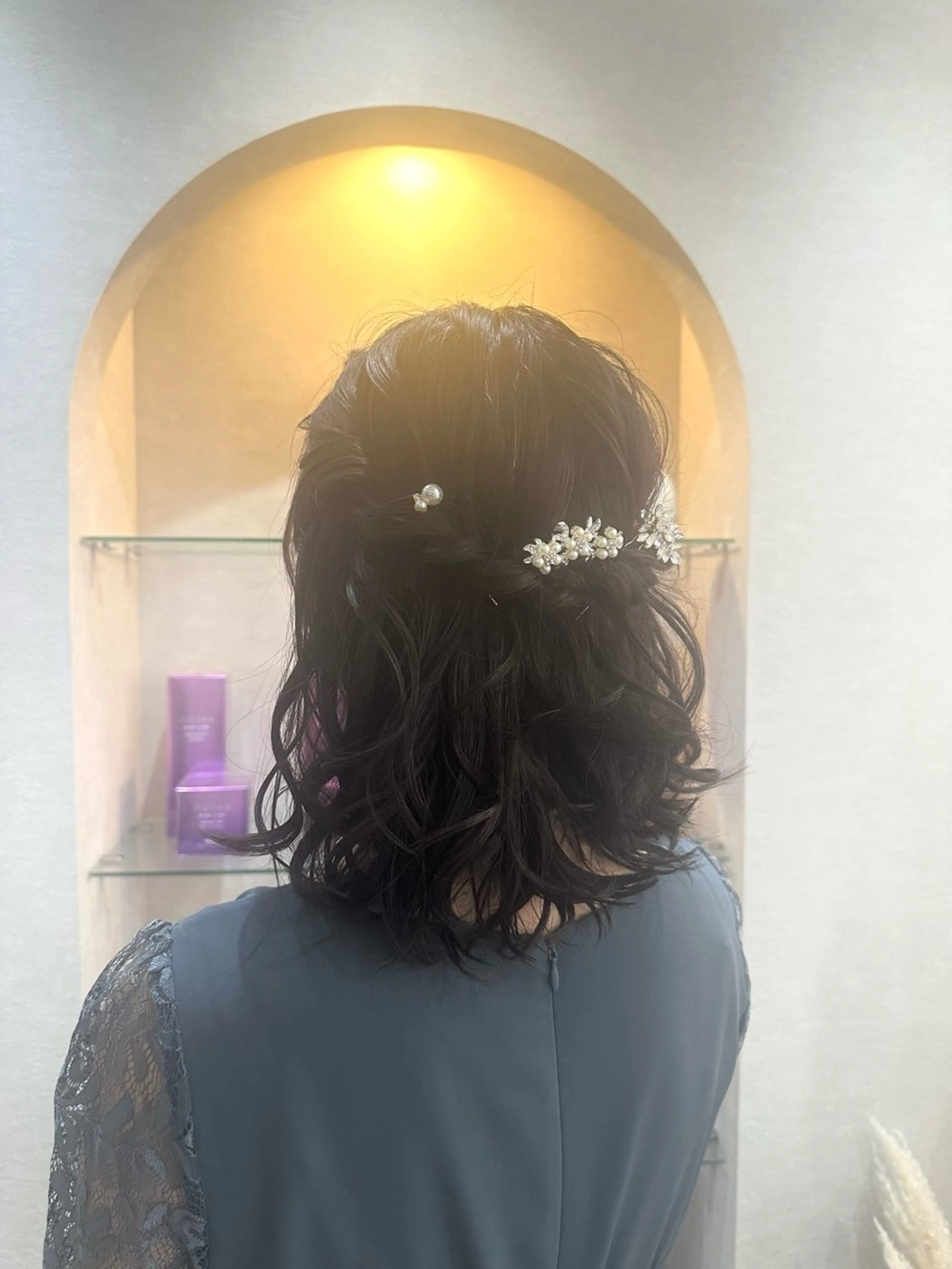 セミロング ヘアアレンジ ハーフアップ ヘアセット 【大宮】 natsumi🌷のヘアスタイル