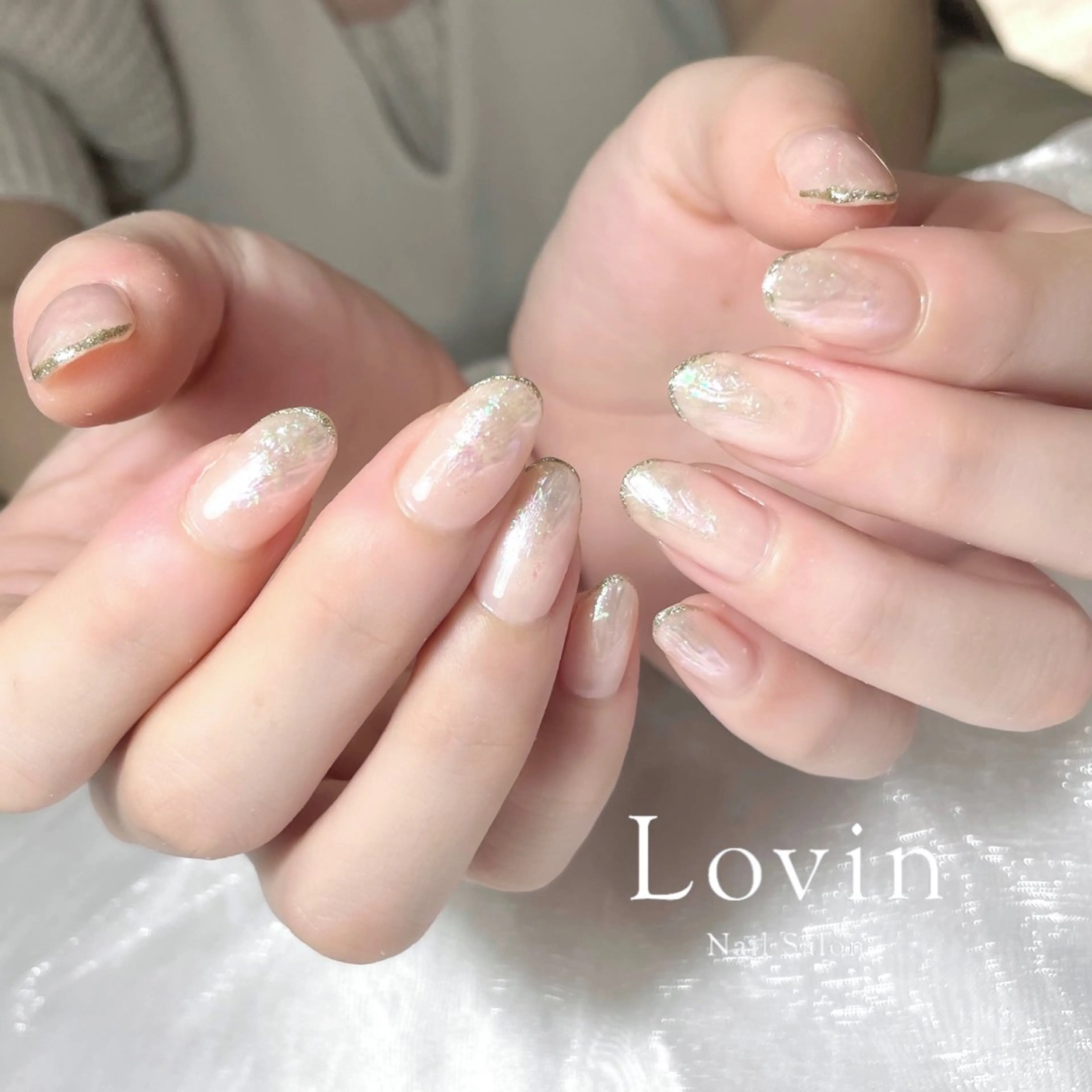 ネイル ジェルネイル ニュアンスネイル オフィスネイル パラジェル パラジェルプレミアムサロン nail care &spa Lovin［ラヴィン］所属・Azegami Minaのネイルデザイン
