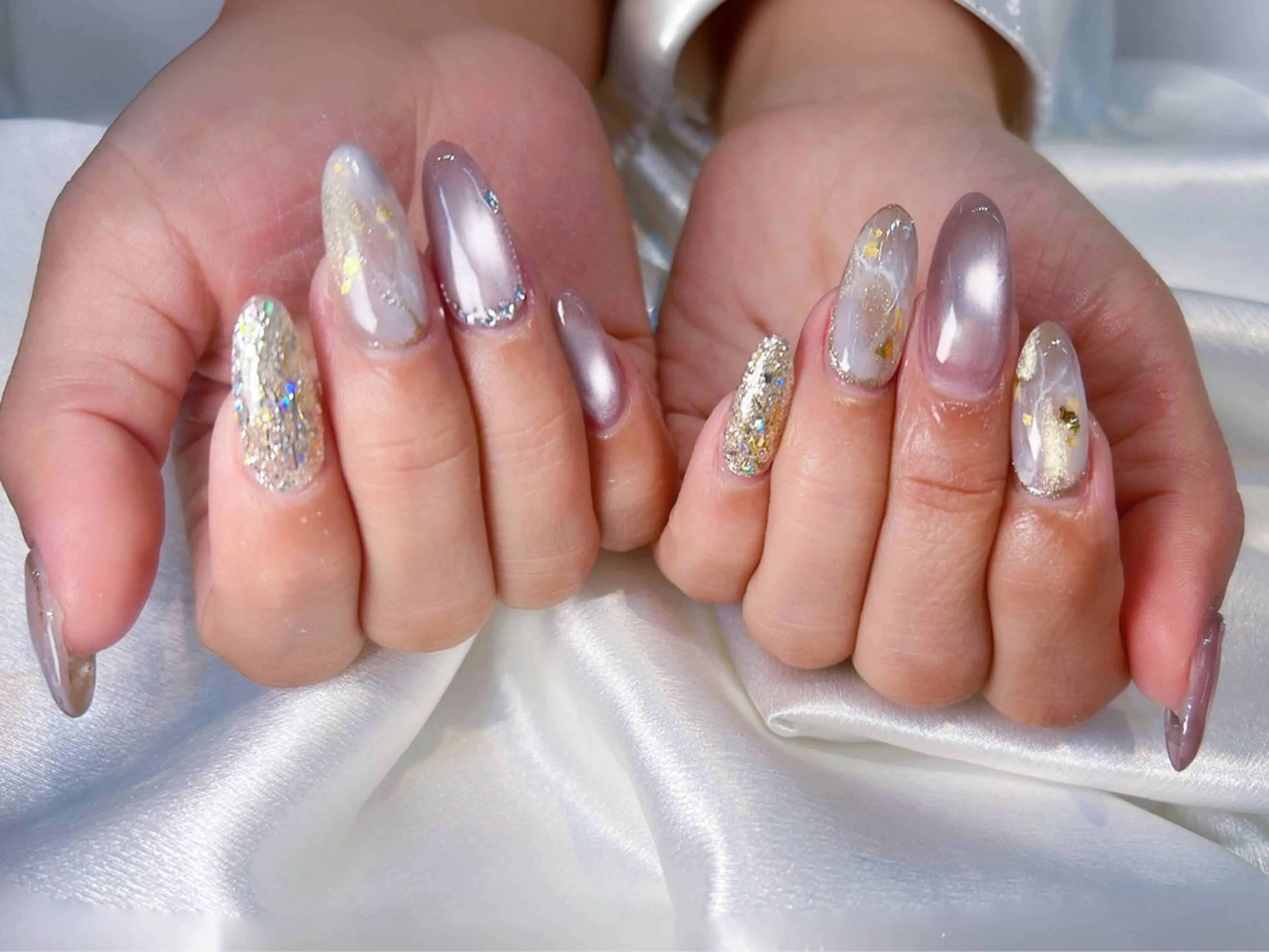 ネイル アートネイル べっ甲ネイル チークネイル 長さ出し フットネイル ハンドネイル ハンドケア ラッキーネイルサロン 西川口東口店のネイルデザイン