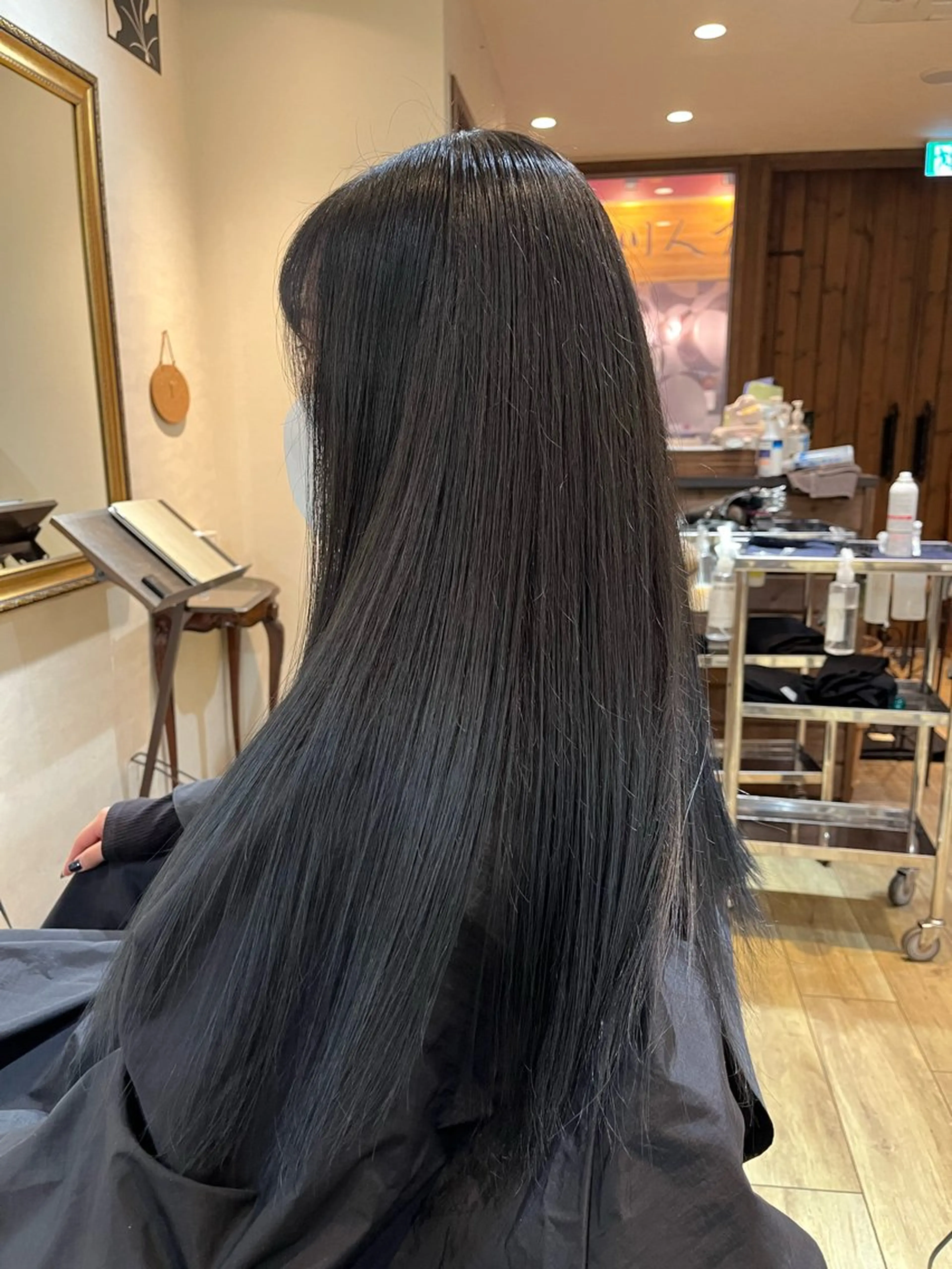 ロング カラー ハイトーンカラー ネイビーカラー ヘアカラー VOYAGE所属・中園 康のヘアスタイル