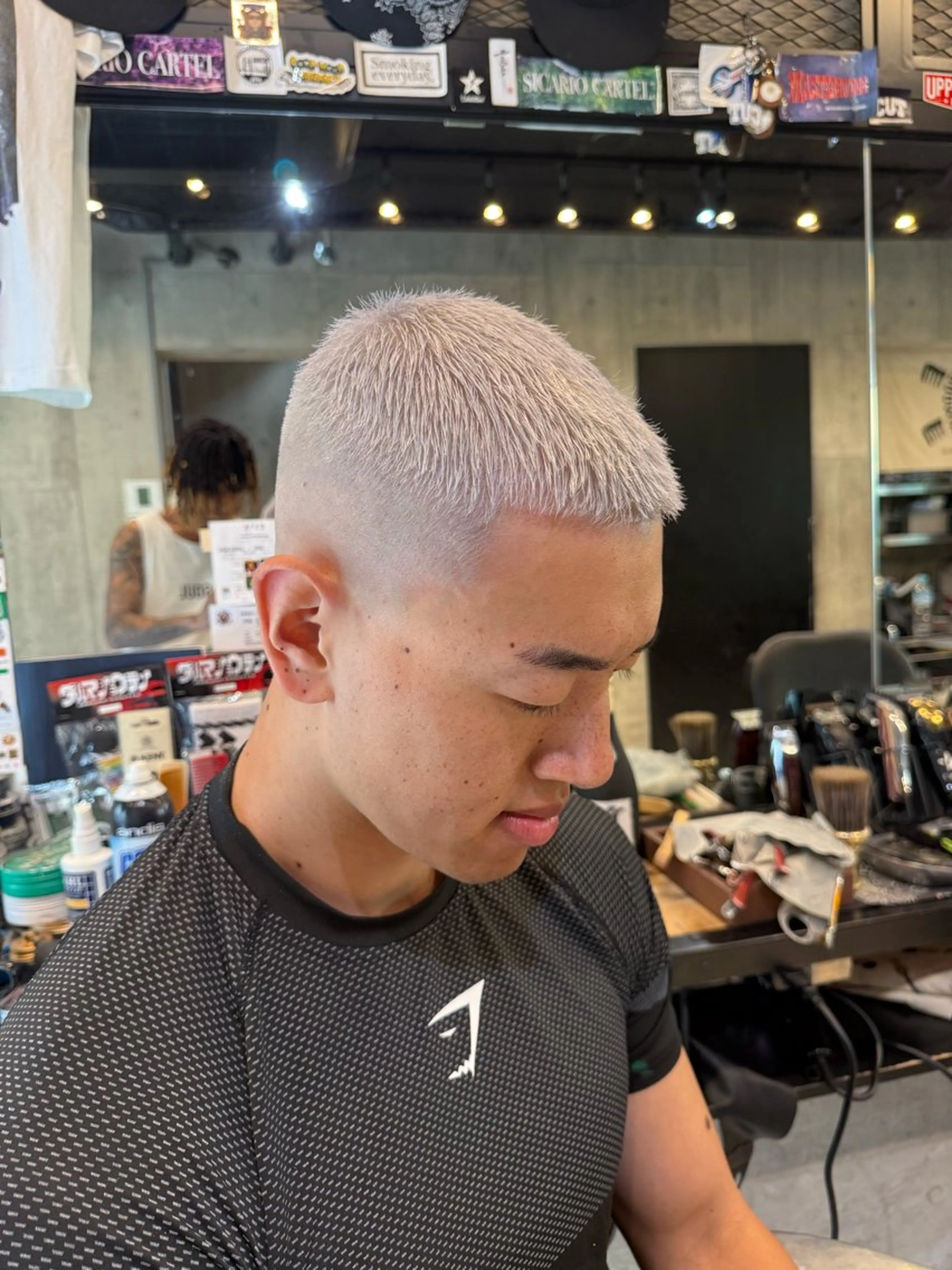 ショート カラー メンズ カット ヘアカラー トリートメント BINGO HAIR WORKS 【ビンゴヘアワークス】所属・🎱メンズフェード 特化HYOGA🎱のヘアスタイル