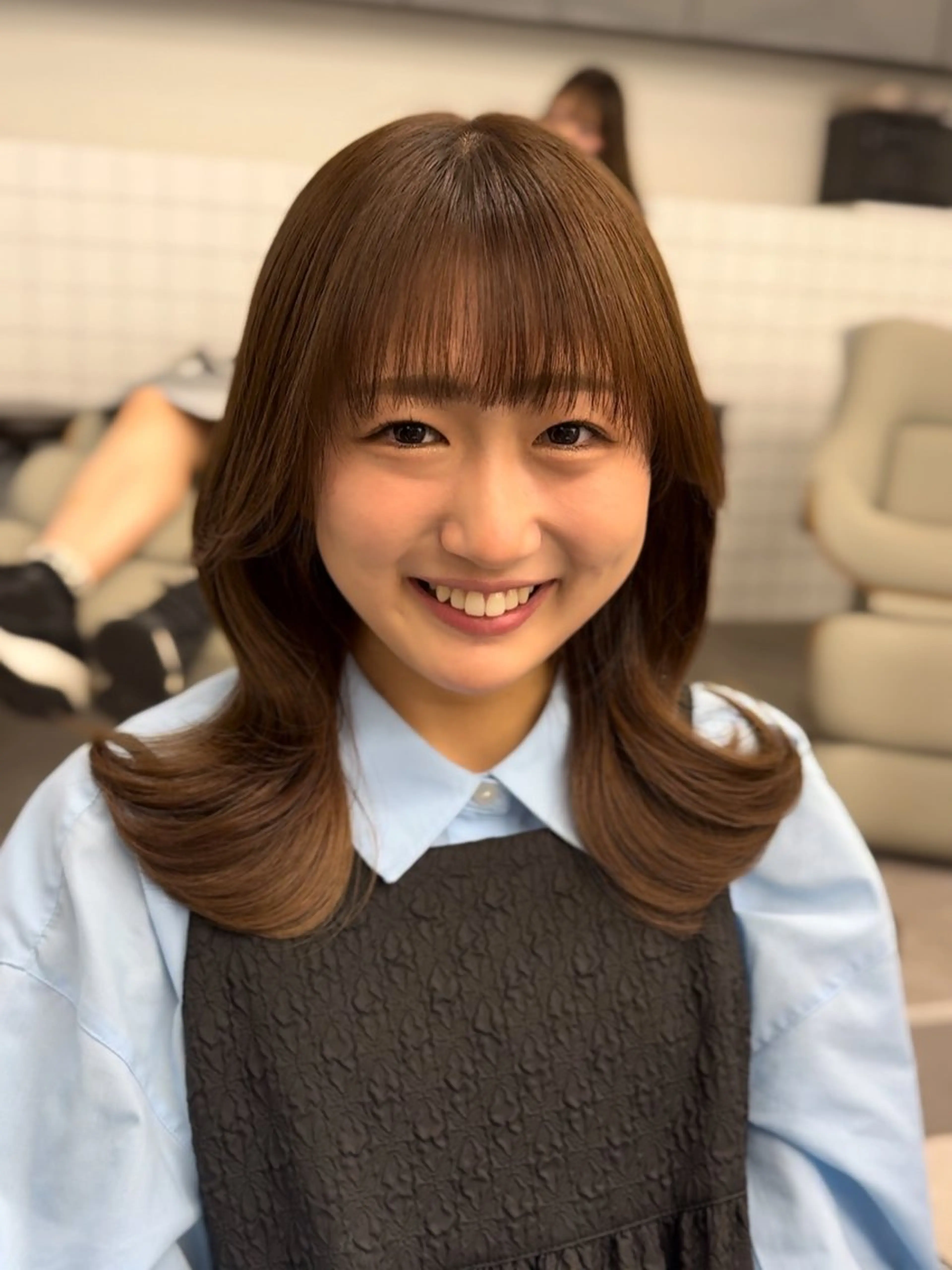 ミディアム カラー 高島大登/顔周り /ミルクティーのヘアスタイル