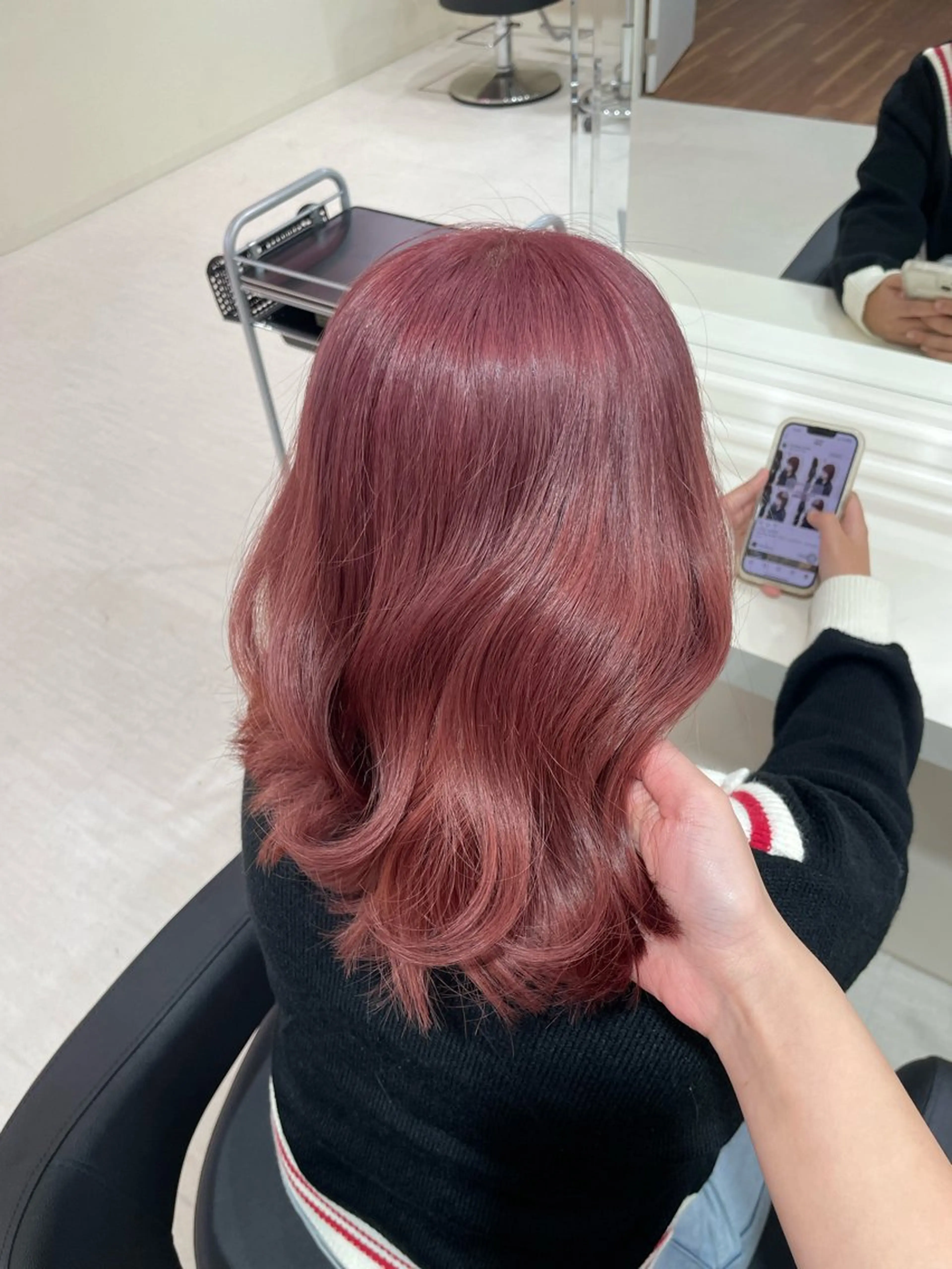 カラー 🤎🎀ブリーチなし ピンクラベンダー🧸のヘアスタイル