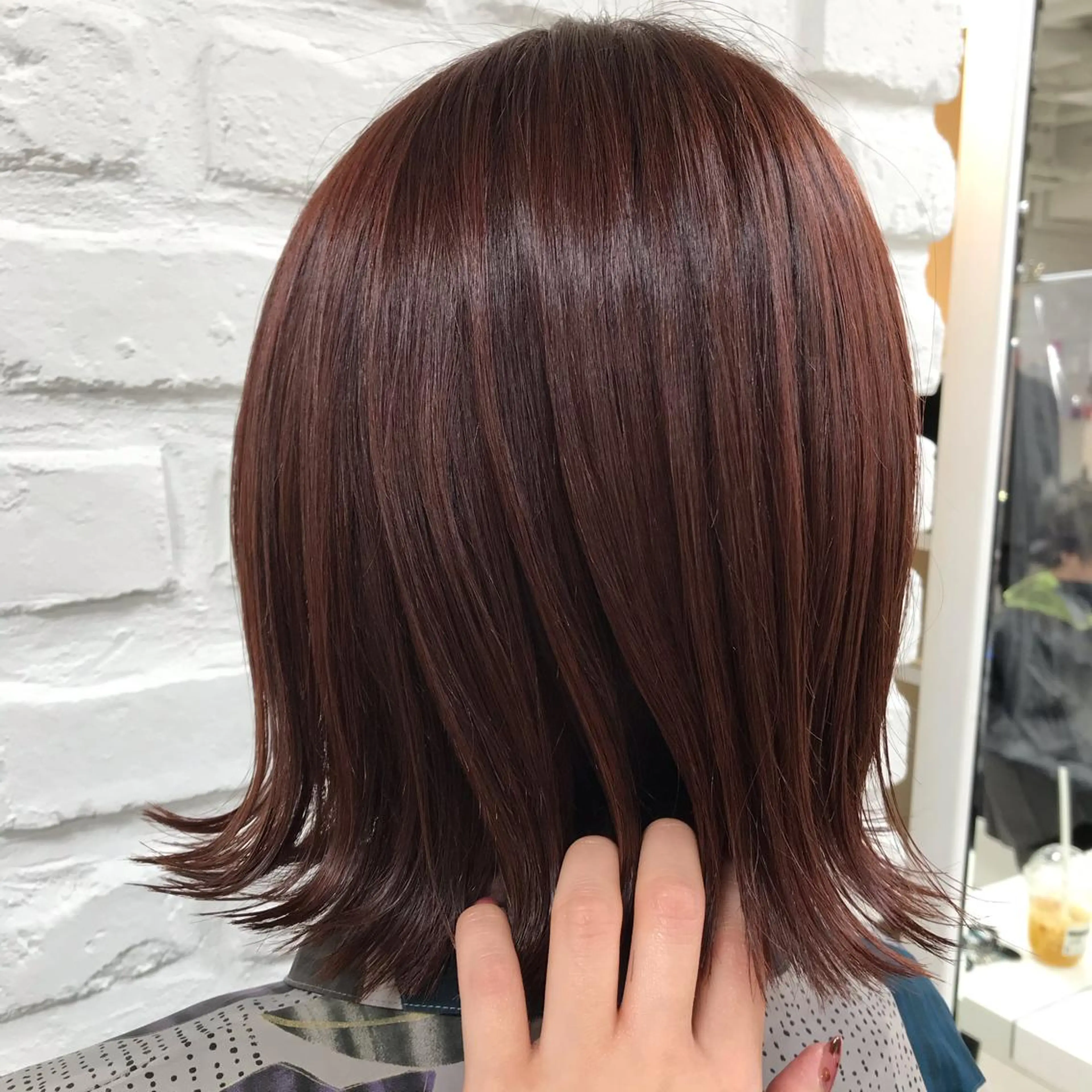 ミディアム カラー カット ヘアカラー トリートメント 暖色カラー🌹 中山由梨のヘアスタイル