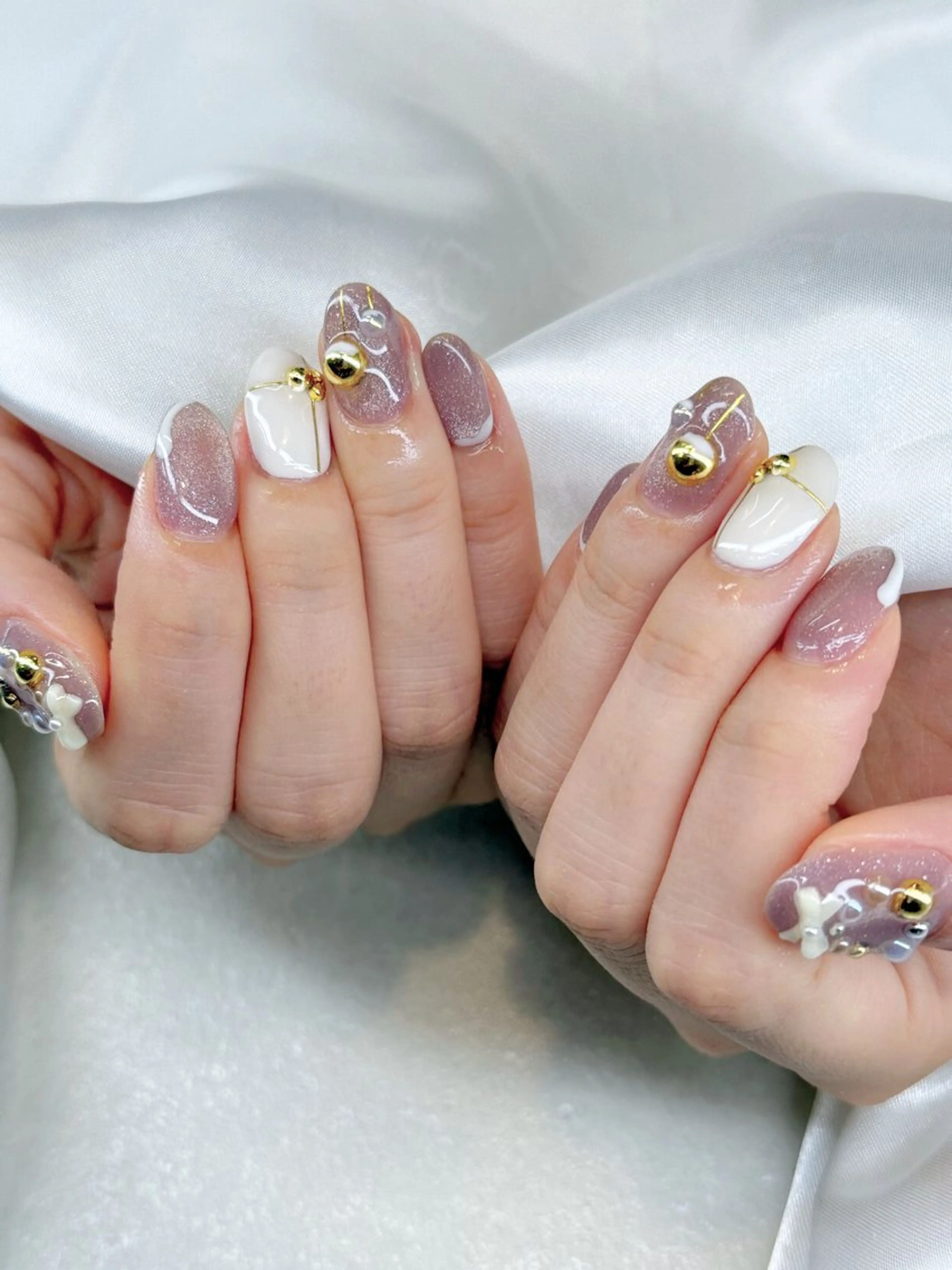 ネイル 冬ネイル クリスマス ハンドネイル Agate miku🎀‧₊のネイルデザイン