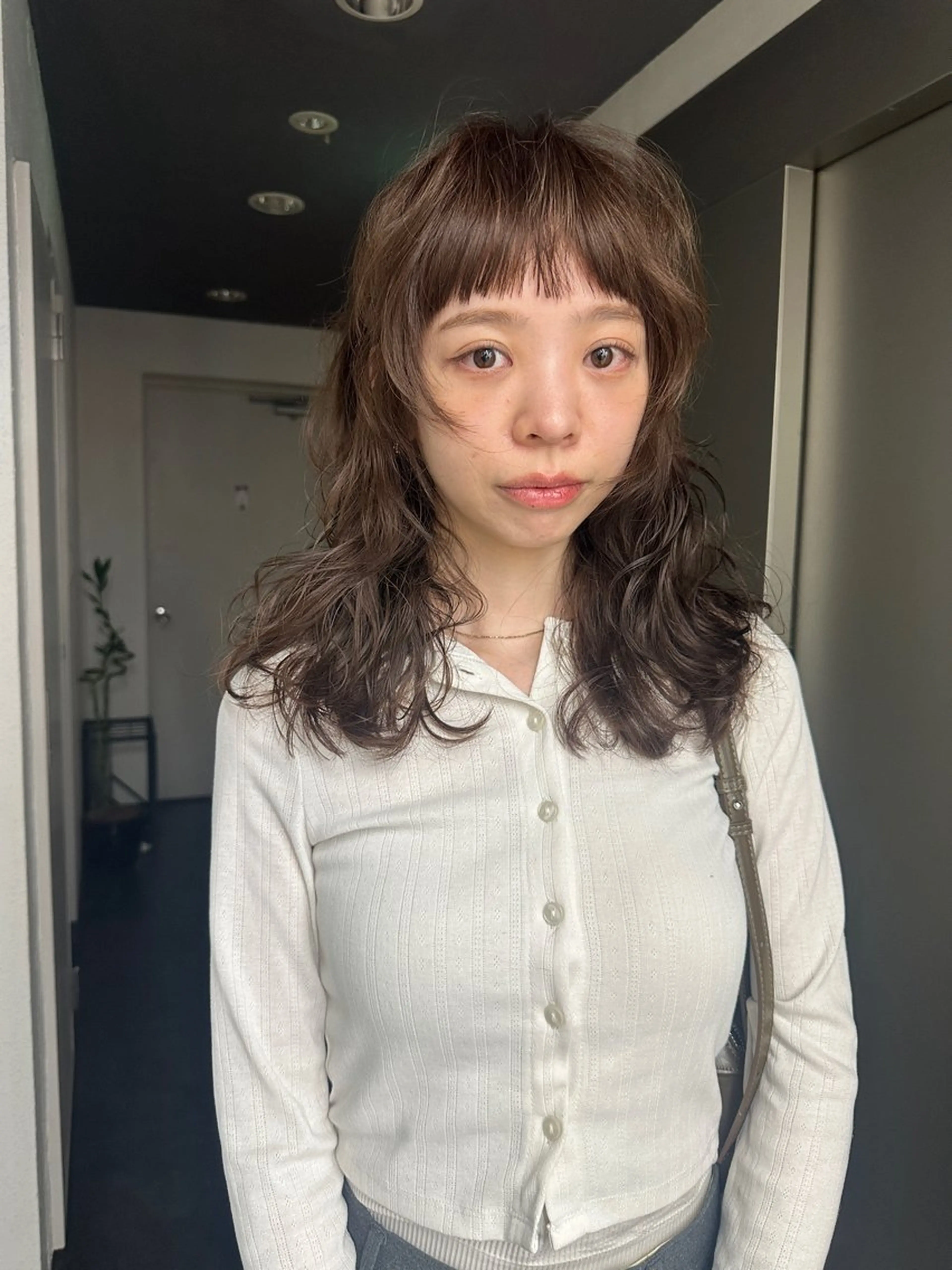 セミロング カラー パーマ カット ヘアカラー パーマ ボブ/レイヤー/ケア パーマ/透明感カラーのヘアスタイル