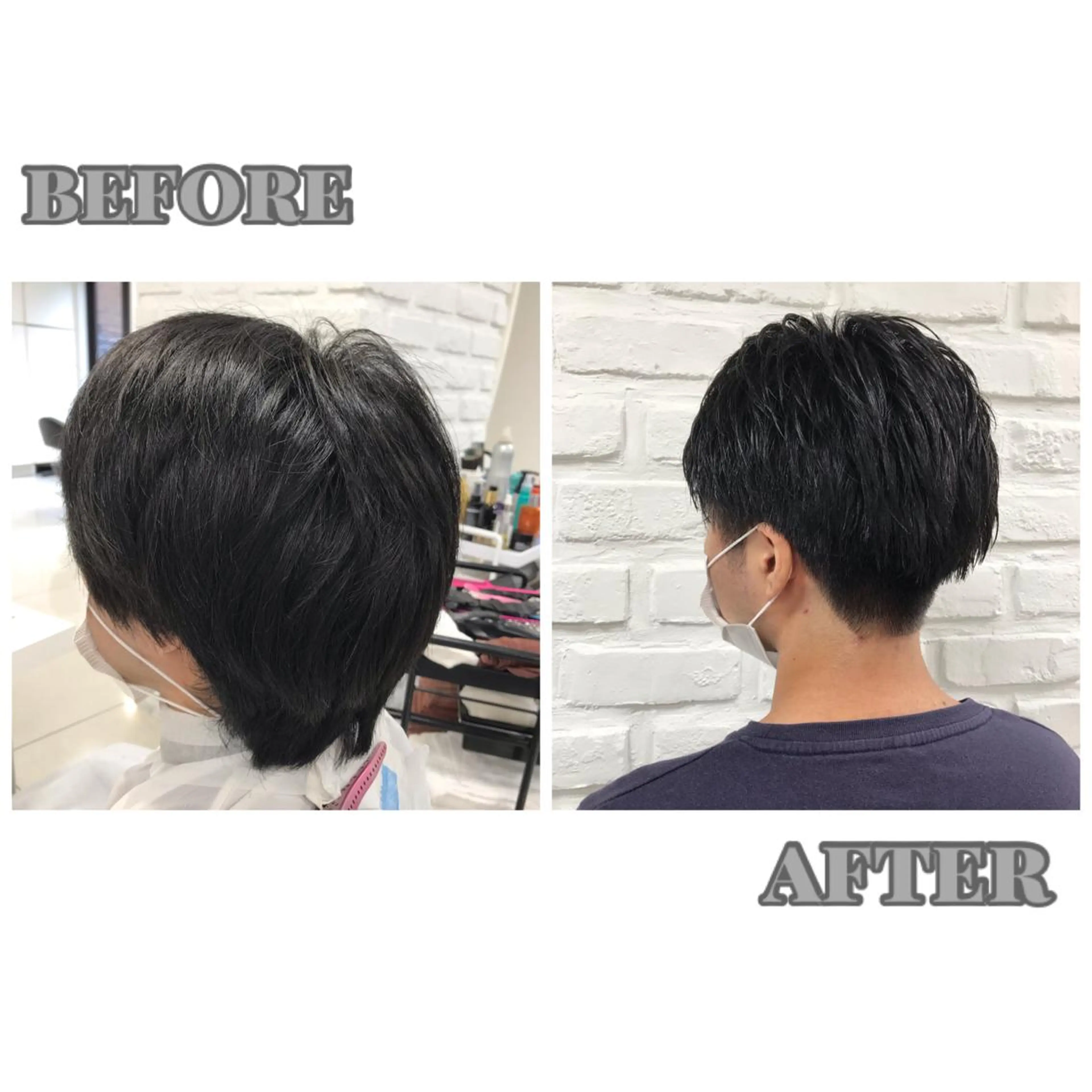 ショート メンズ ツーブロック カット 暖色カラー💜 中山由梨のヘアスタイル