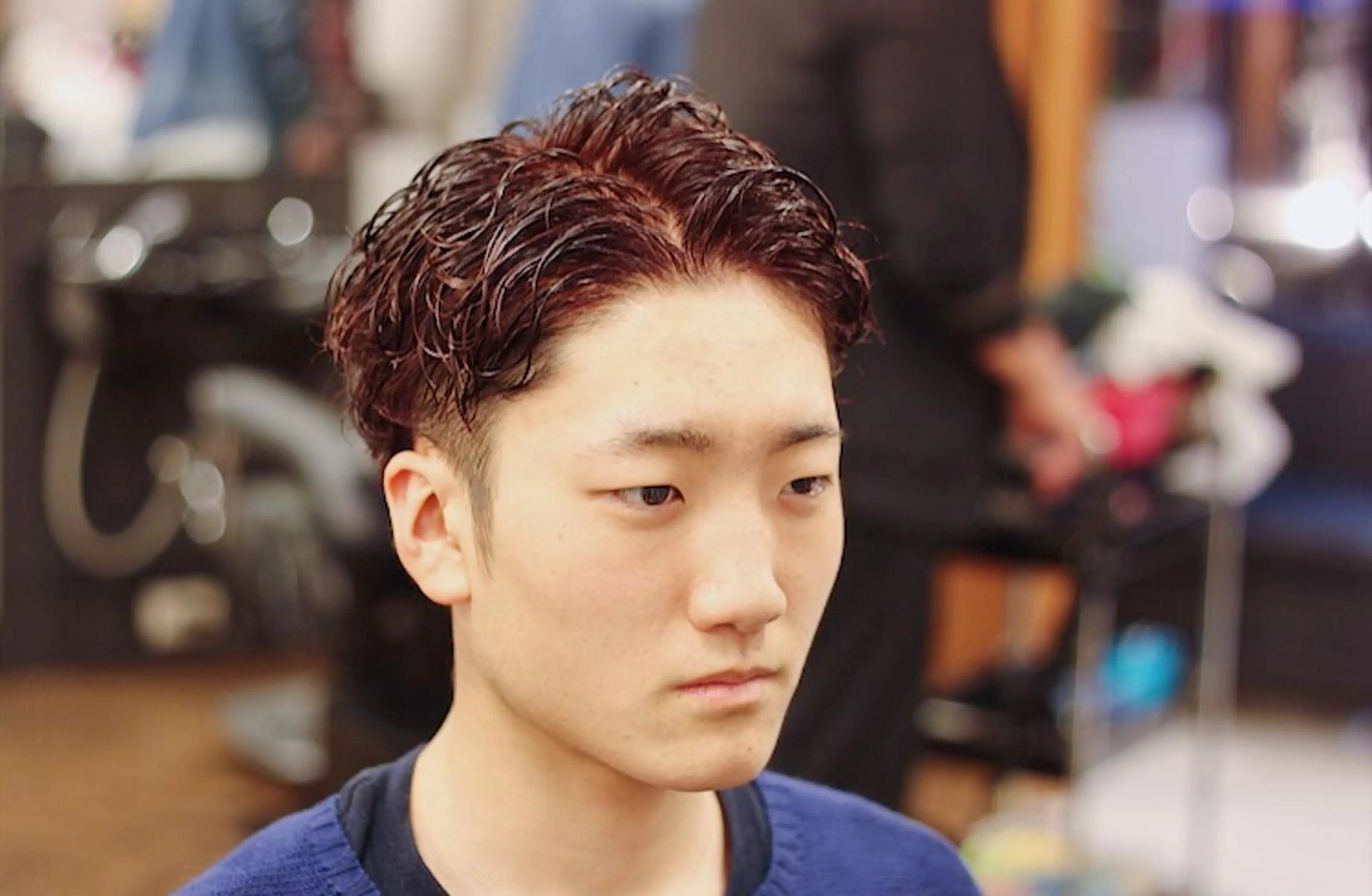 ショート カラー メンズ メンズパーマ レッドカラー カット ヘアカラー 前田賢生 ご新規様はNGのヘアスタイル