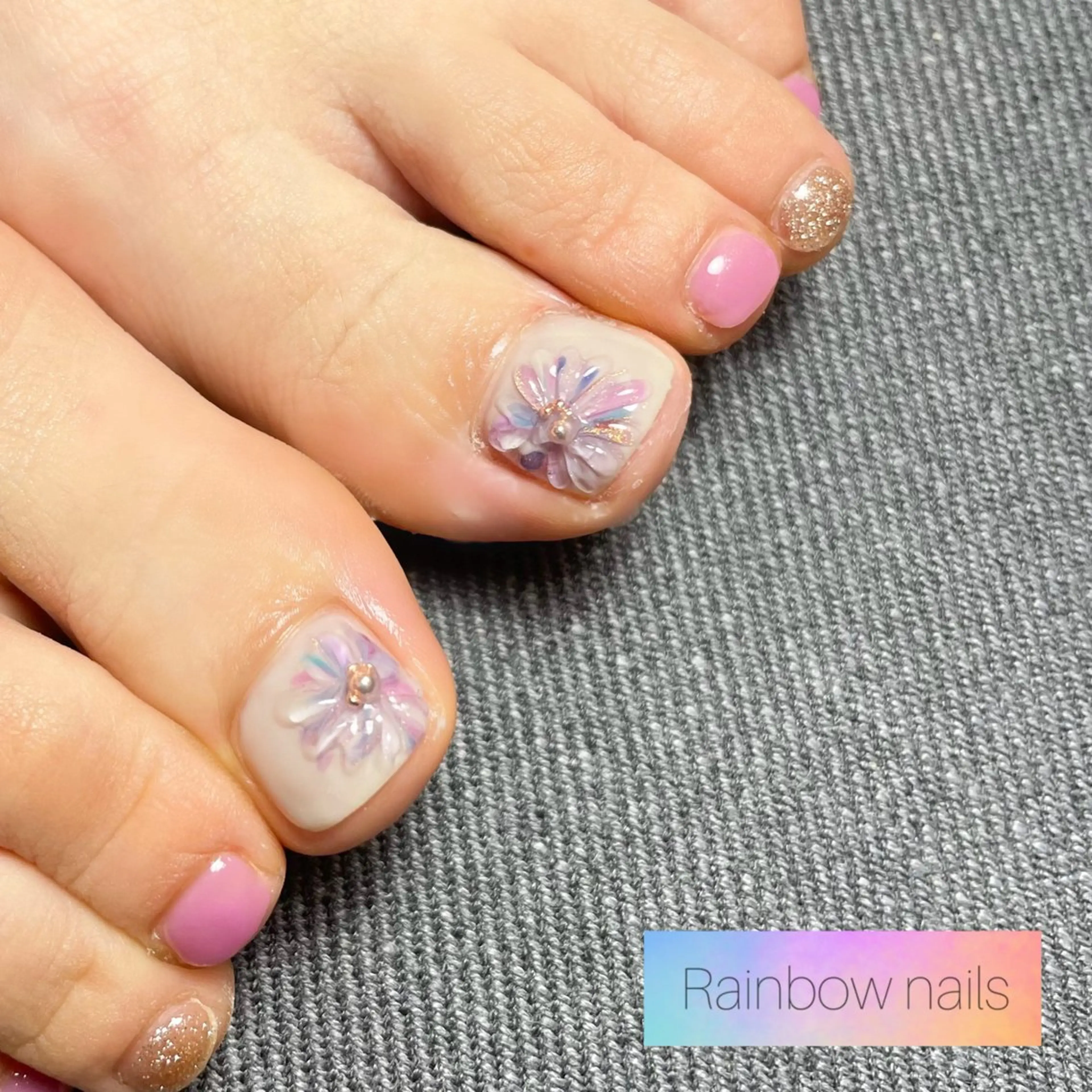 ネイル Rainbow nailsくろちゃんのネイルデザイン