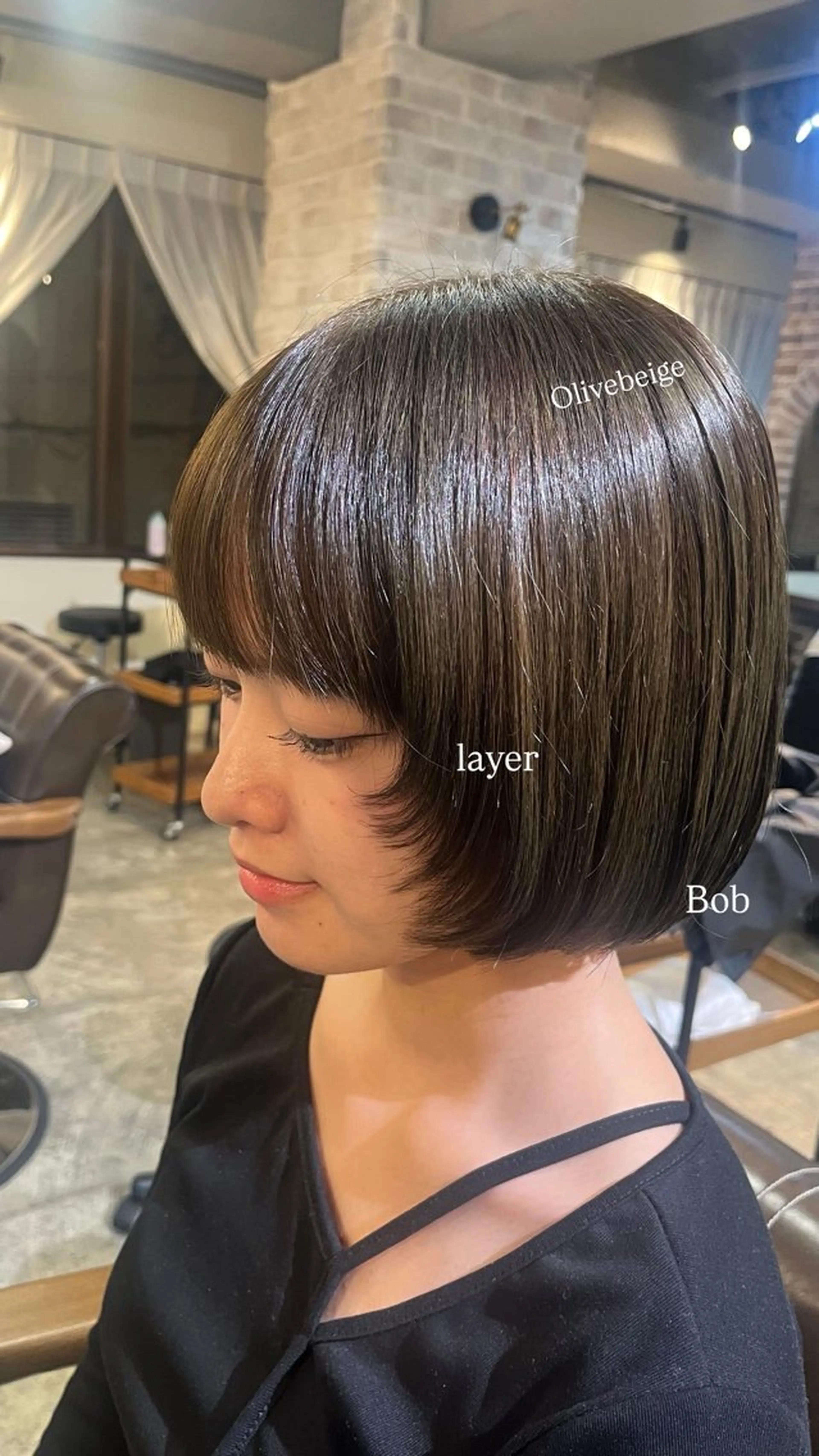 ショート ボブ 顔周りカット レイヤーカット カット カット/カラー モデル/徳田真緒のヘアスタイル