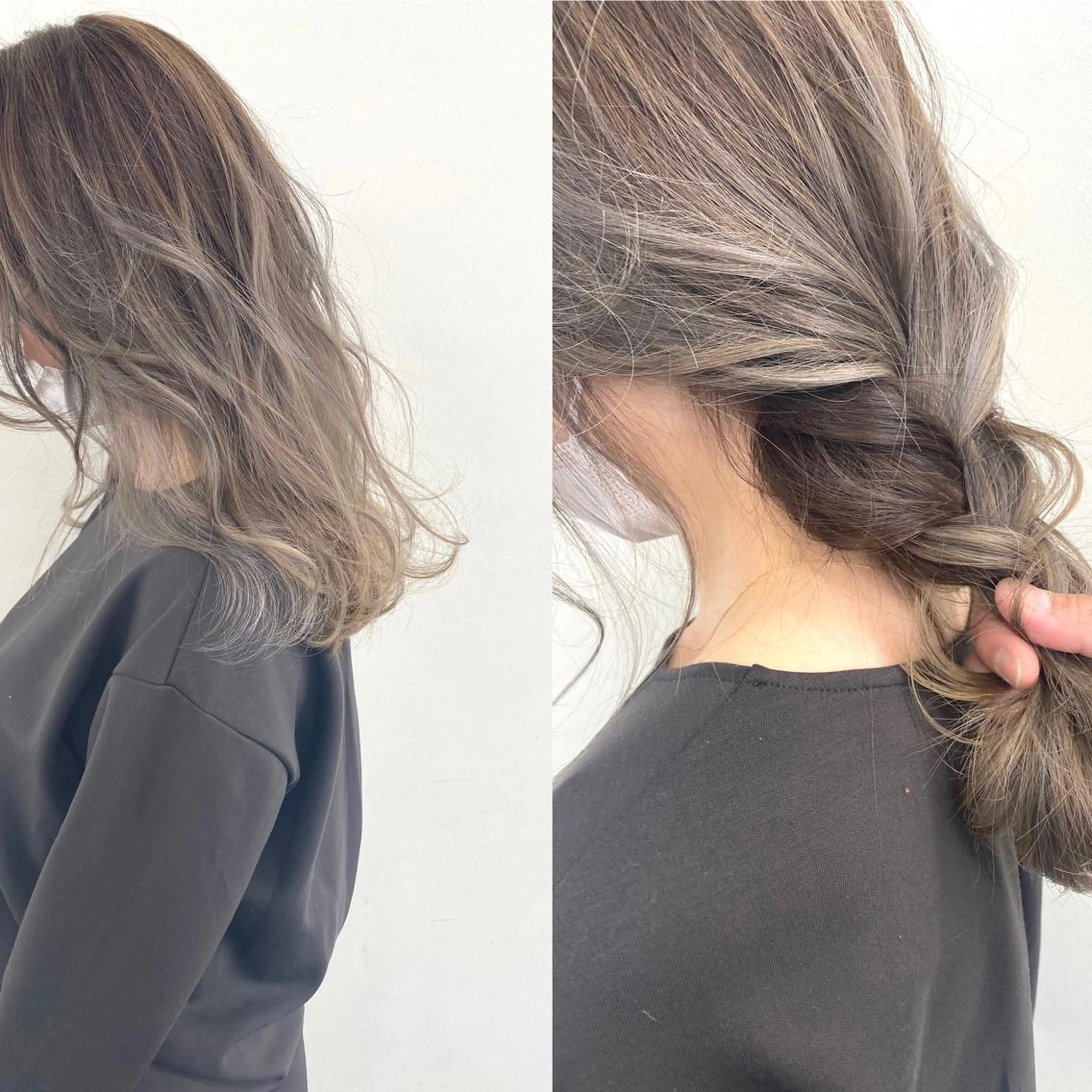 セミロング ハイライト ヘアカラー トリートメント 小澤大輔 YOLO hairのヘアスタイル
