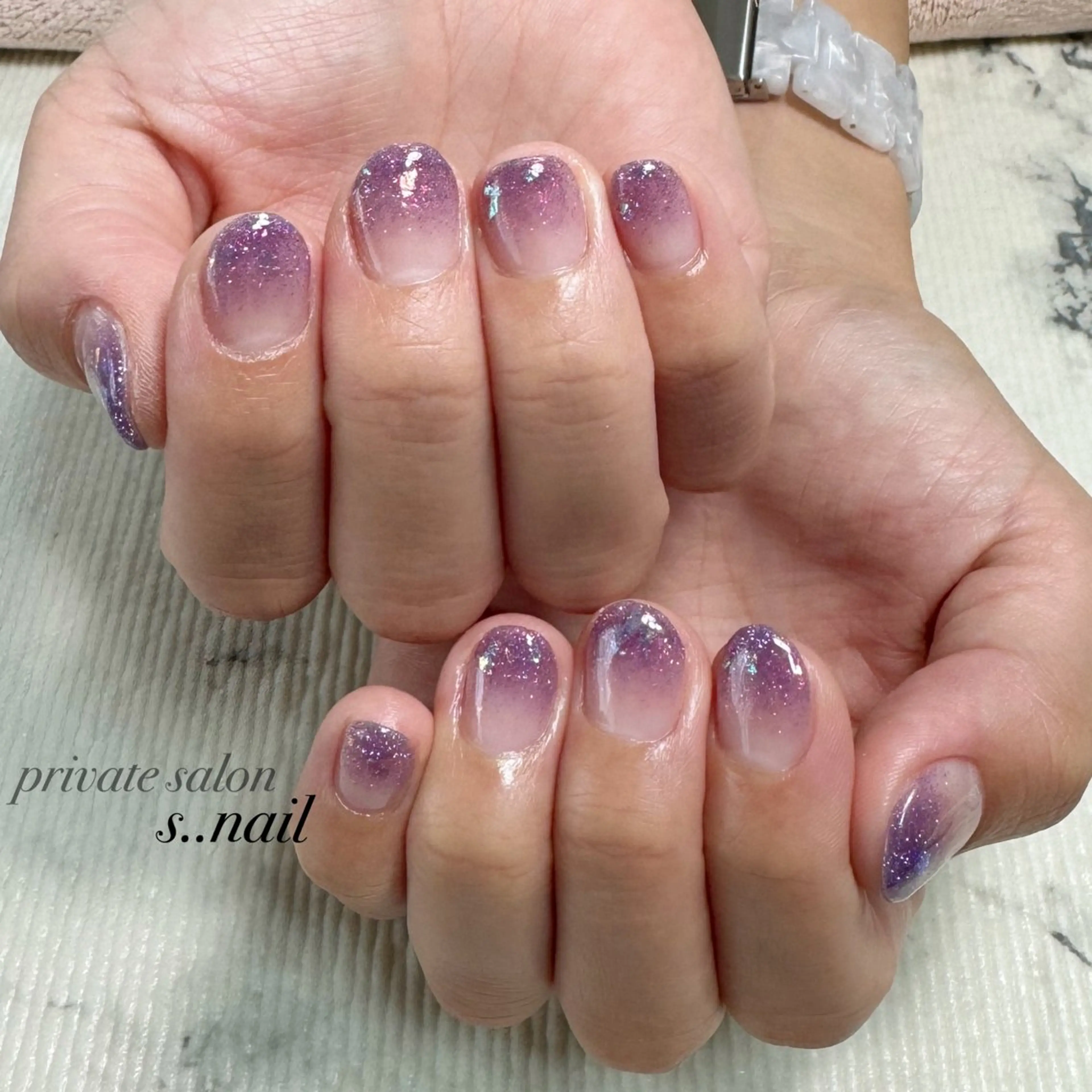 ネイル ラメ(グリッター) パープル s..nail / MORITAのネイルデザイン