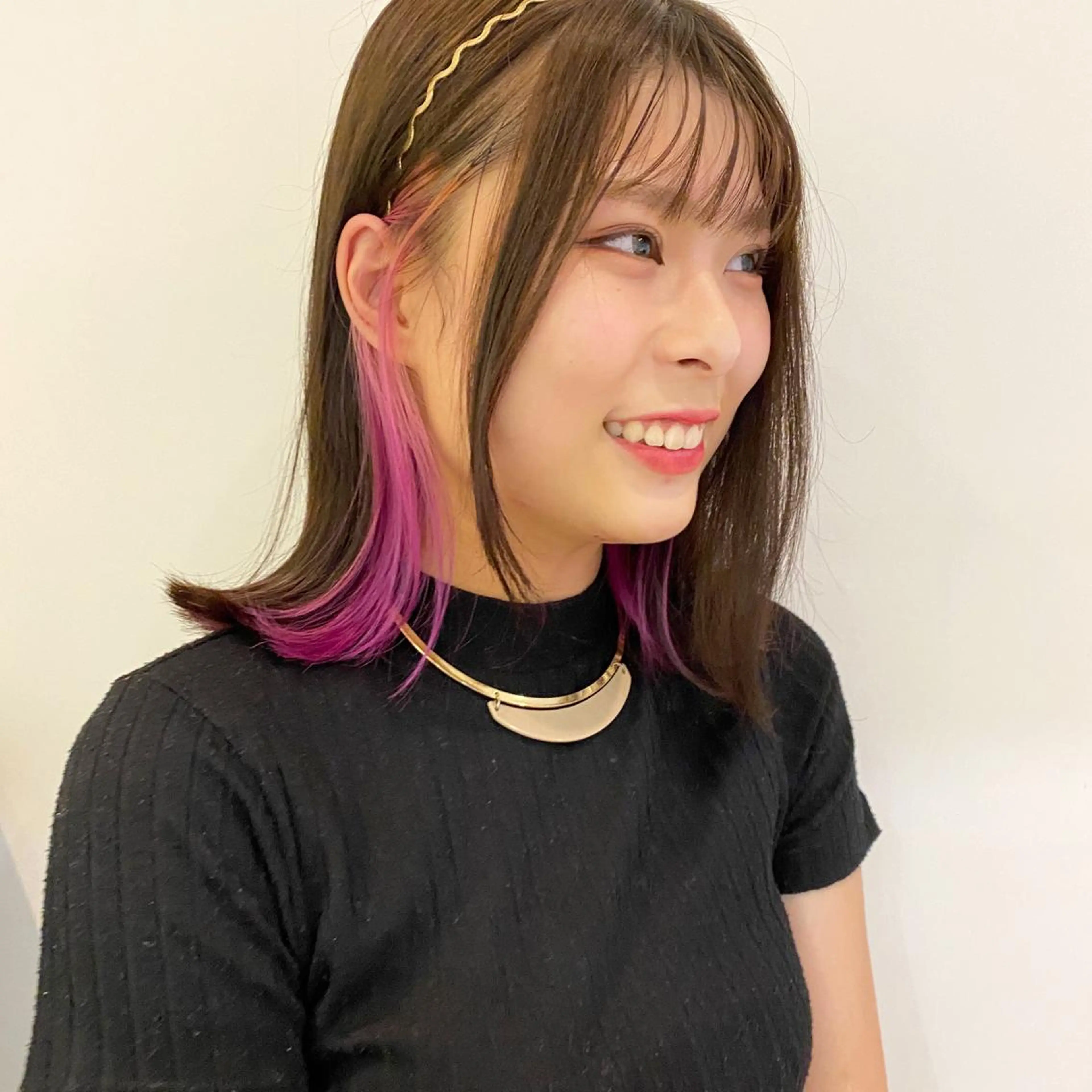 ミディアム カラー ヘアアレンジ ヘアカラー トリートメント 自由が丘最多の口コミ 美容師✨生板🌿のヘアスタイル