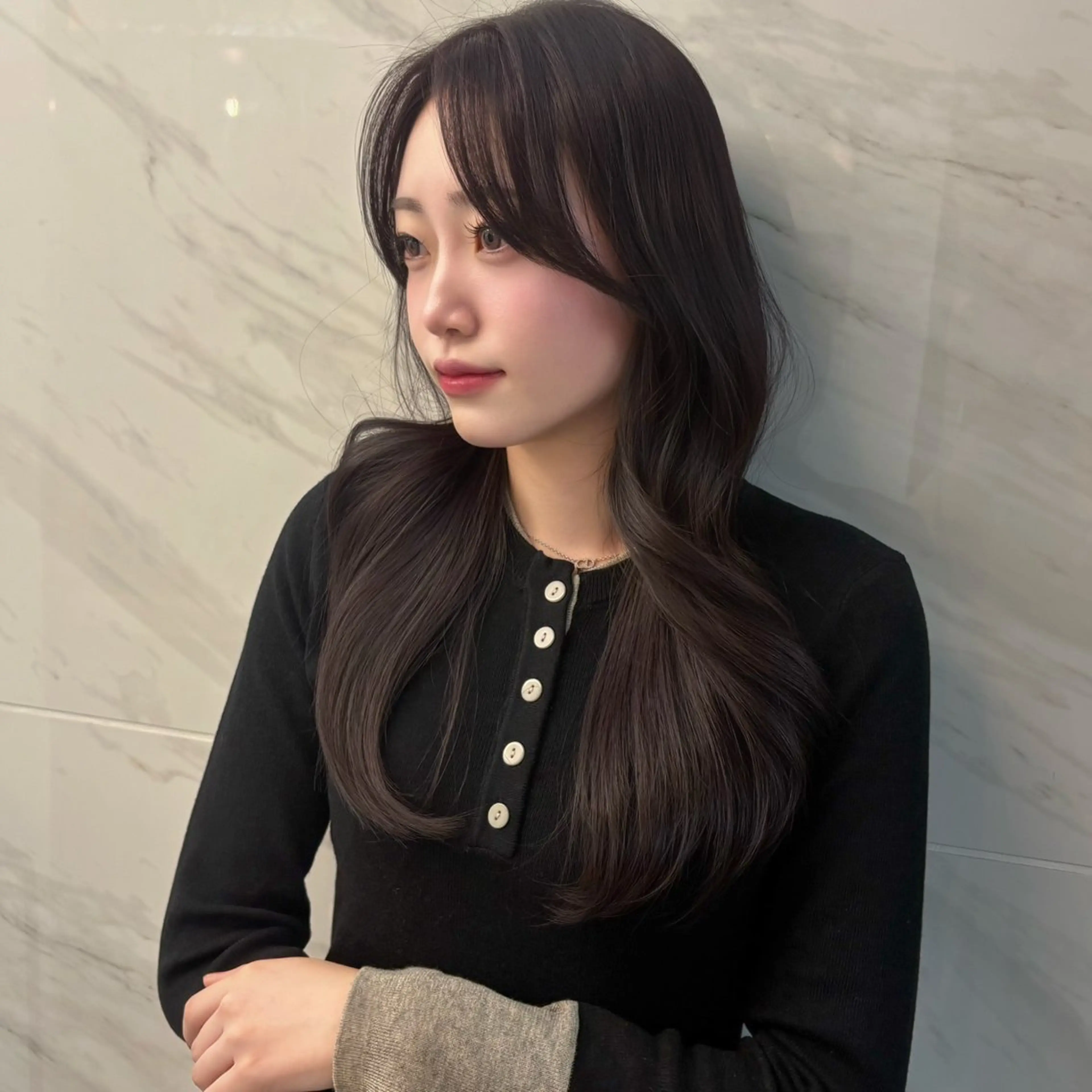 ロング カラー カット ヘアカラー トリートメント 🤍韓国ヘア/ 楓🤍のヘアスタイル