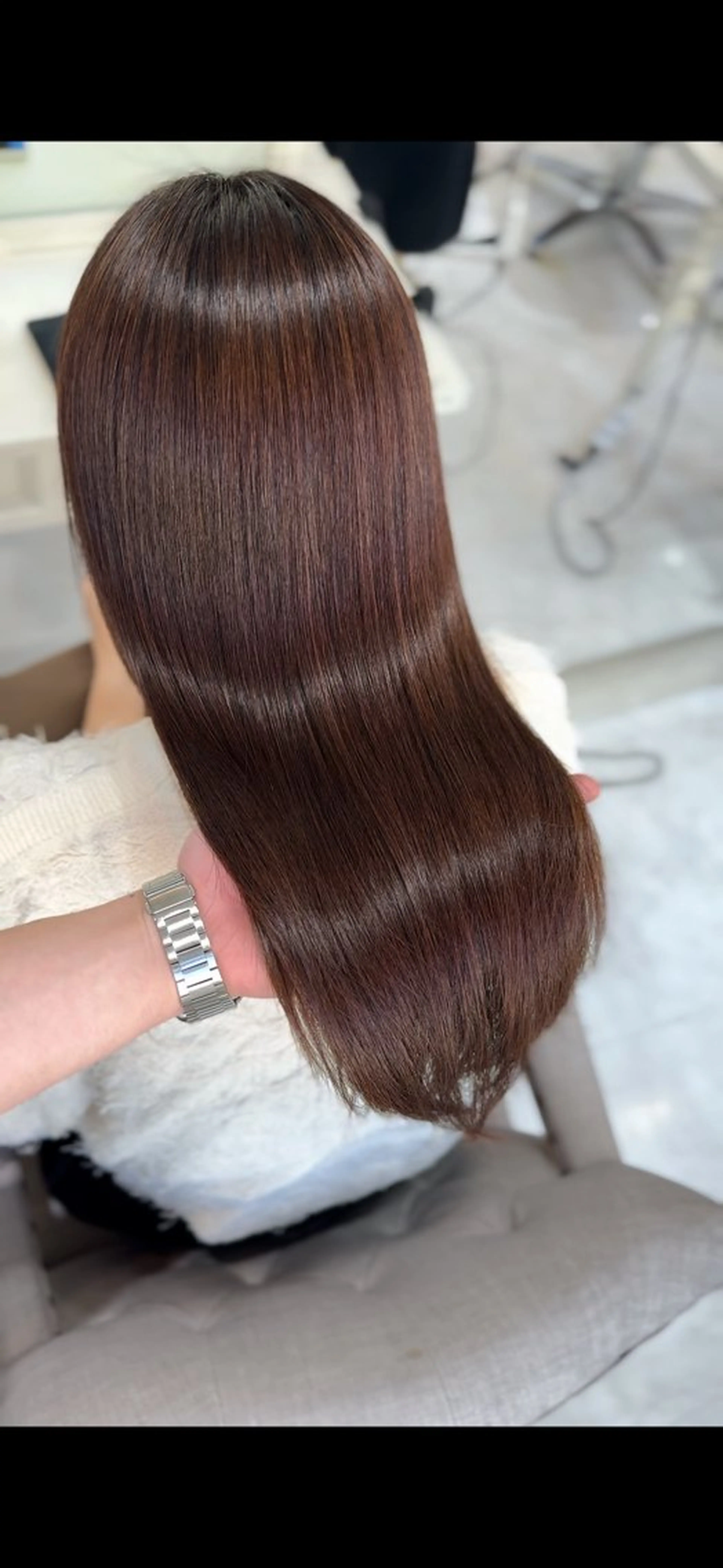 ロング 髪質改善 縮毛矯正 トリートメント 酸性ストレート カット ヘアカラー 縮毛矯正 トリートメント 髪質改善×縮毛矯正 Core梅田　片山のヘアスタイル