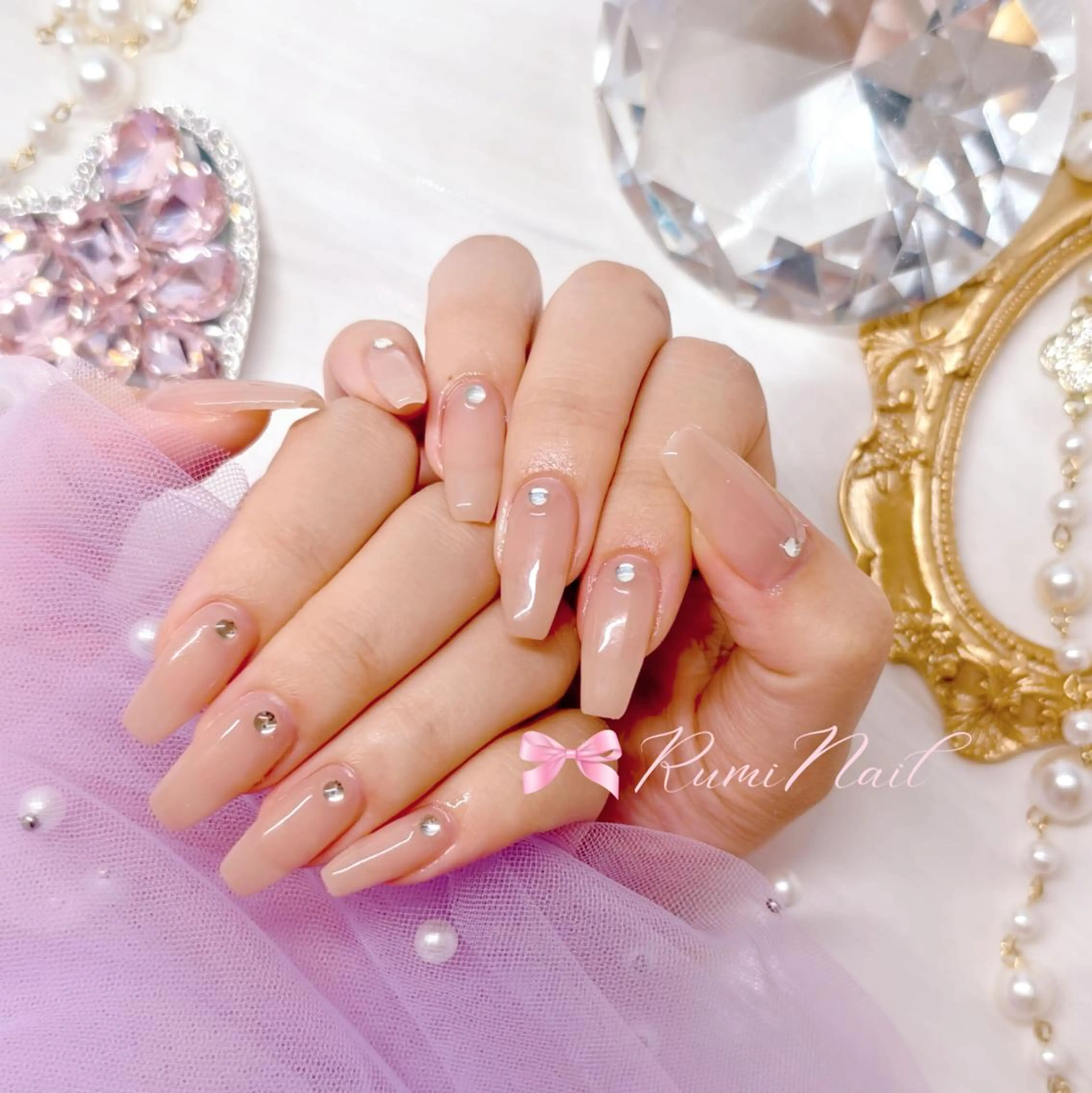 💎新規限定🎀ワンカラーorラメグラ➕️パーツ2個(500円迄) ¥4280 💎≪オフ別+1000≫の写真