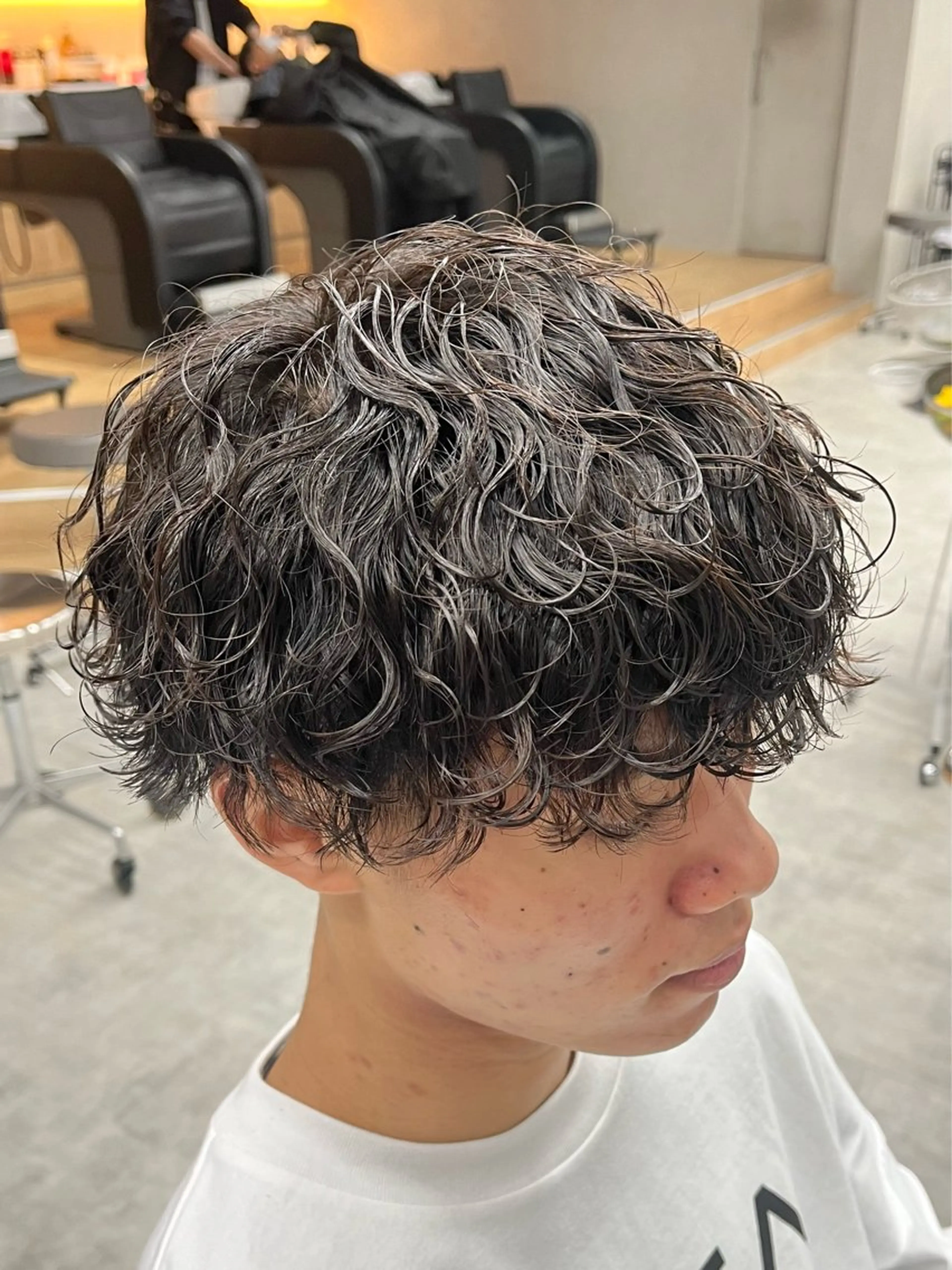 ショート パーマ メンズ メンズパーマ 波巻きパーマ スパイラルパーマ カット パーマ 新潟メンズパーマ 新潟駅/小田拓実のヘアスタイル