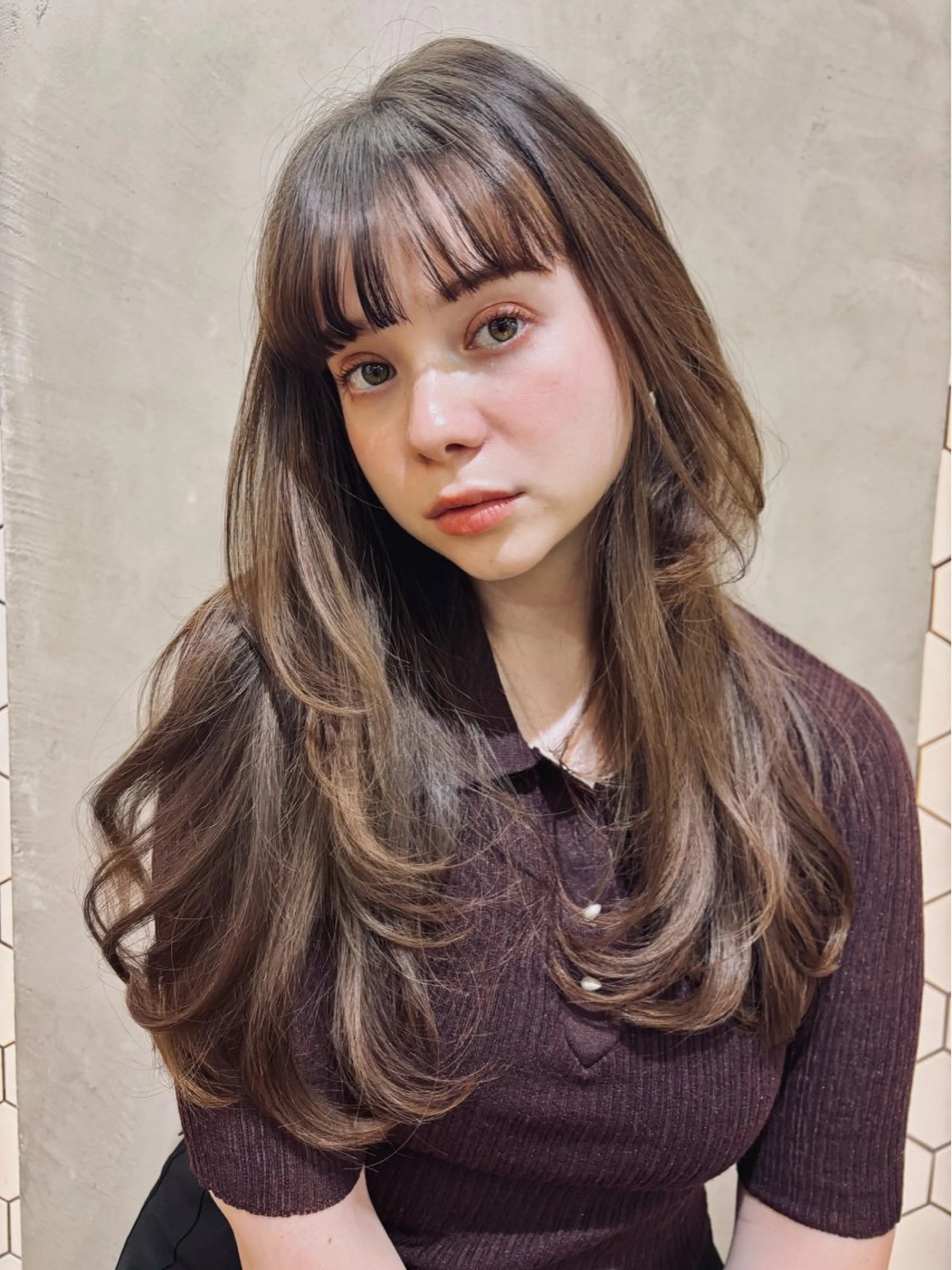 ロング カラー カット ヘアカラー トリートメント Viot 銀座 樋口 桃佳のヘアスタイル