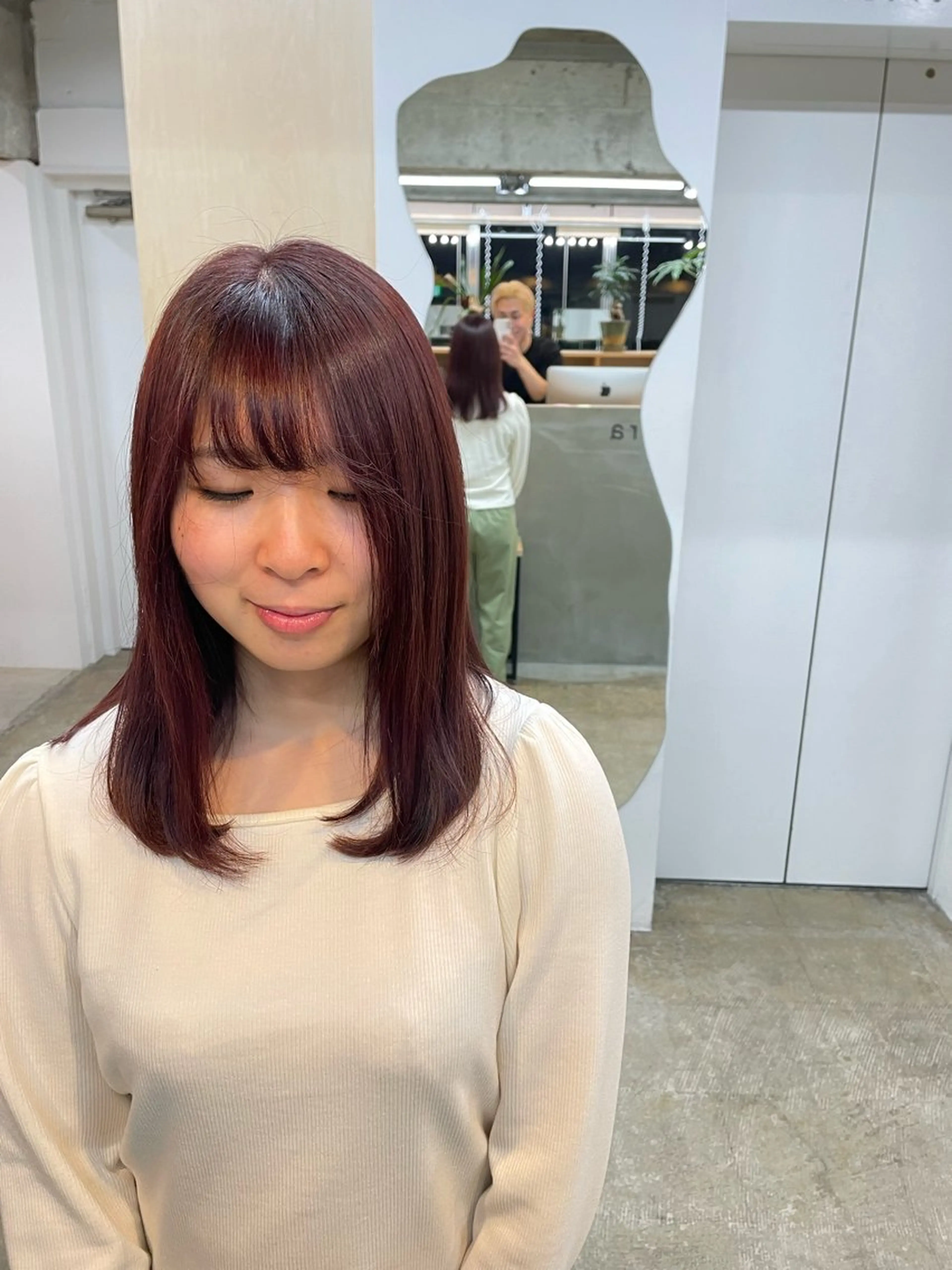 ミディアム ヘアカラー 坂田 春樹のヘアスタイル