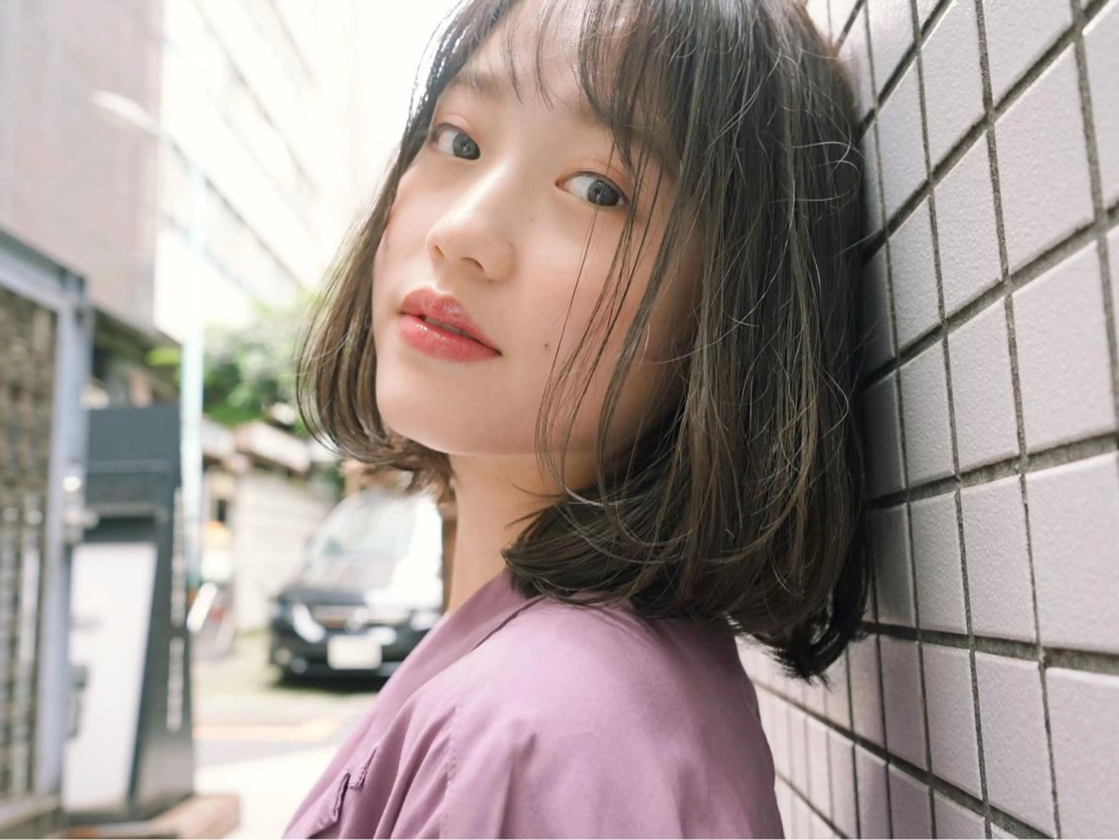 ミディアム カラー ミディアムパーマ アッシュ アッシュブラウン ベージュカラー 黒髪 N° il duca 札幌のヘアスタイル