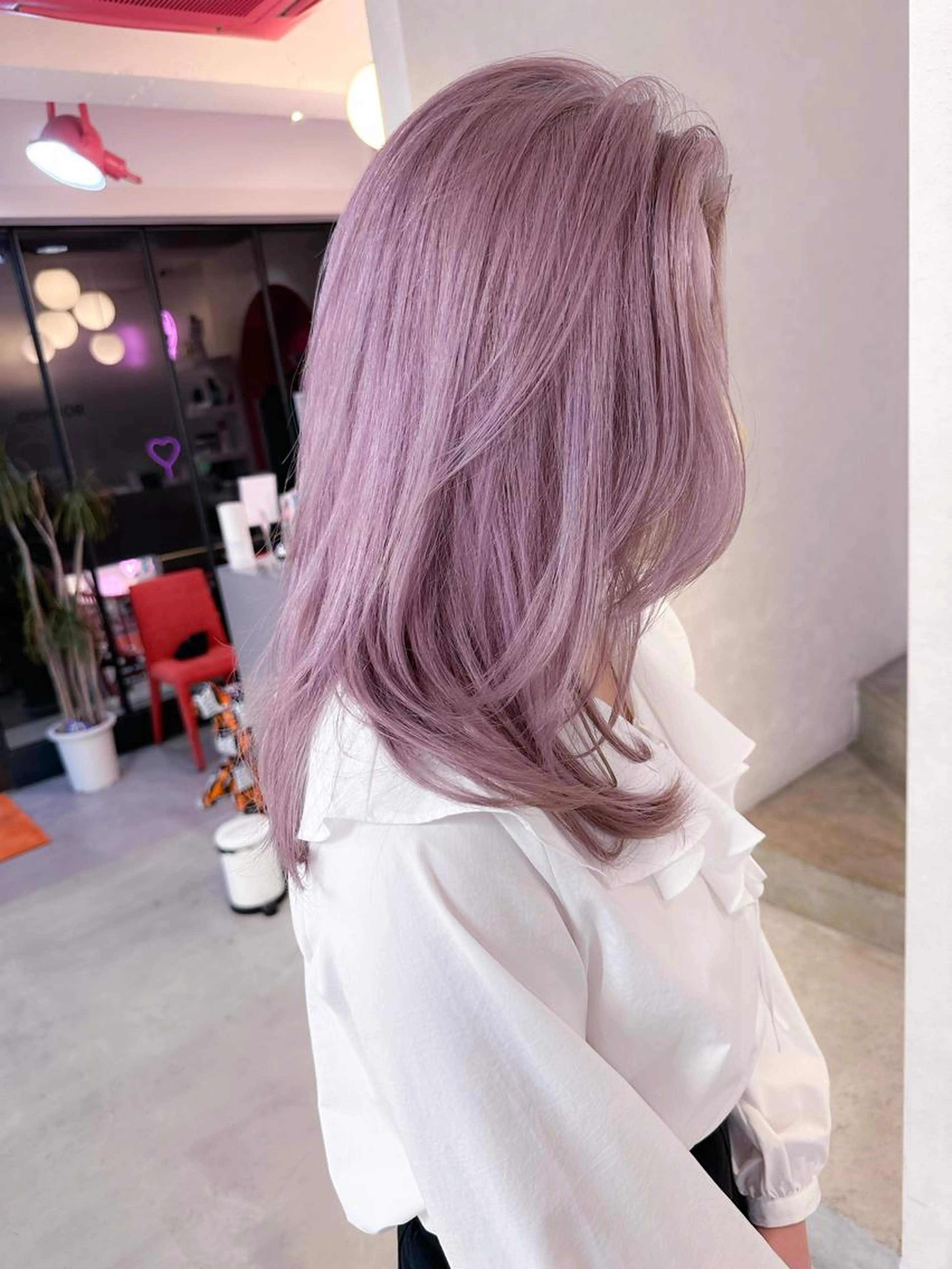 【✨当店でのブリーチ後、2週間以内のメンテナンスカラー】ブリーチ後の退色補充‼️シャンプーしながら色補充します⭐️トナーの写真