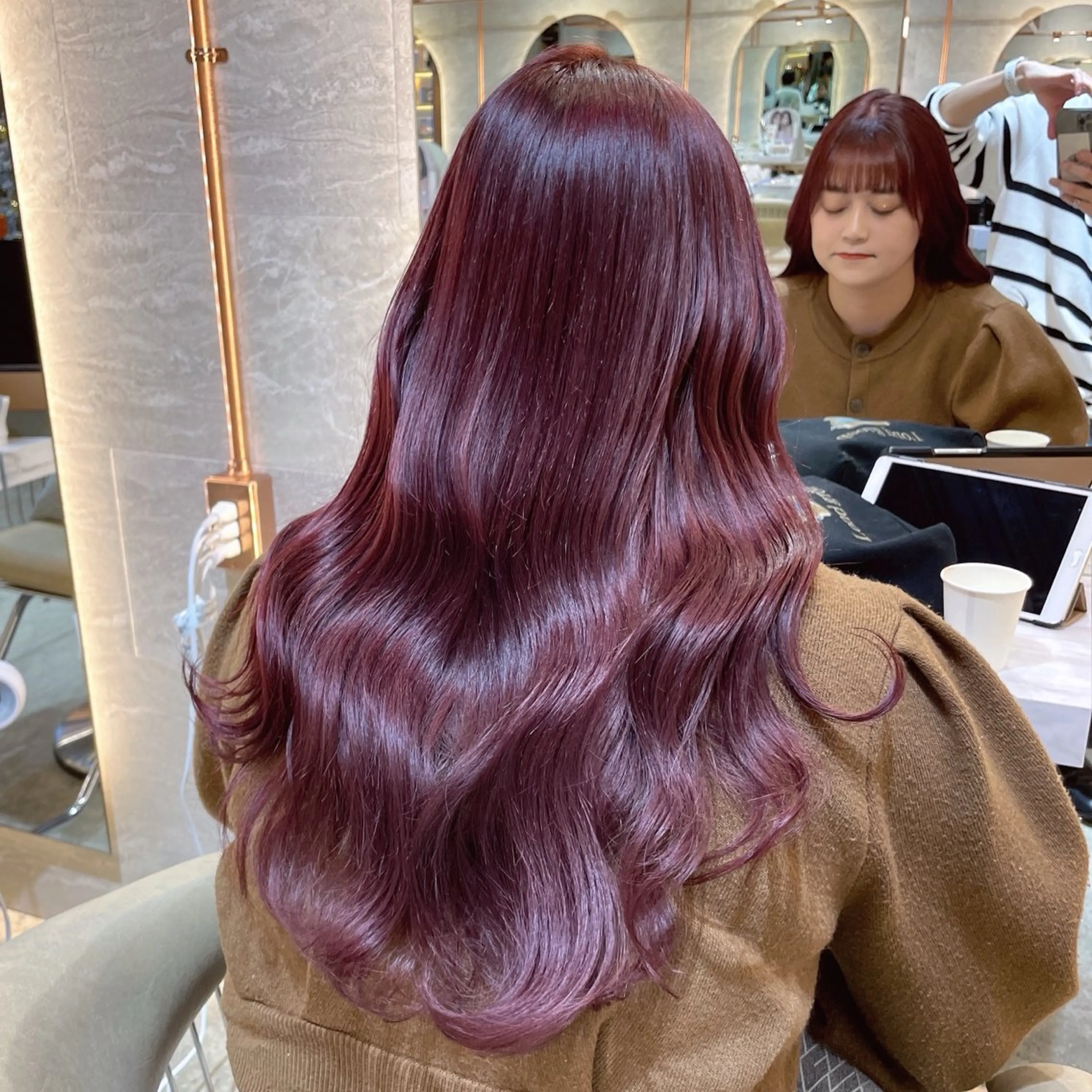 ロング カラー カット ヘアカラー 縮毛矯正 トリートメント レイヤー/韓国ヘア 縮毛矯正🫧鈴木颯のヘアスタイル
