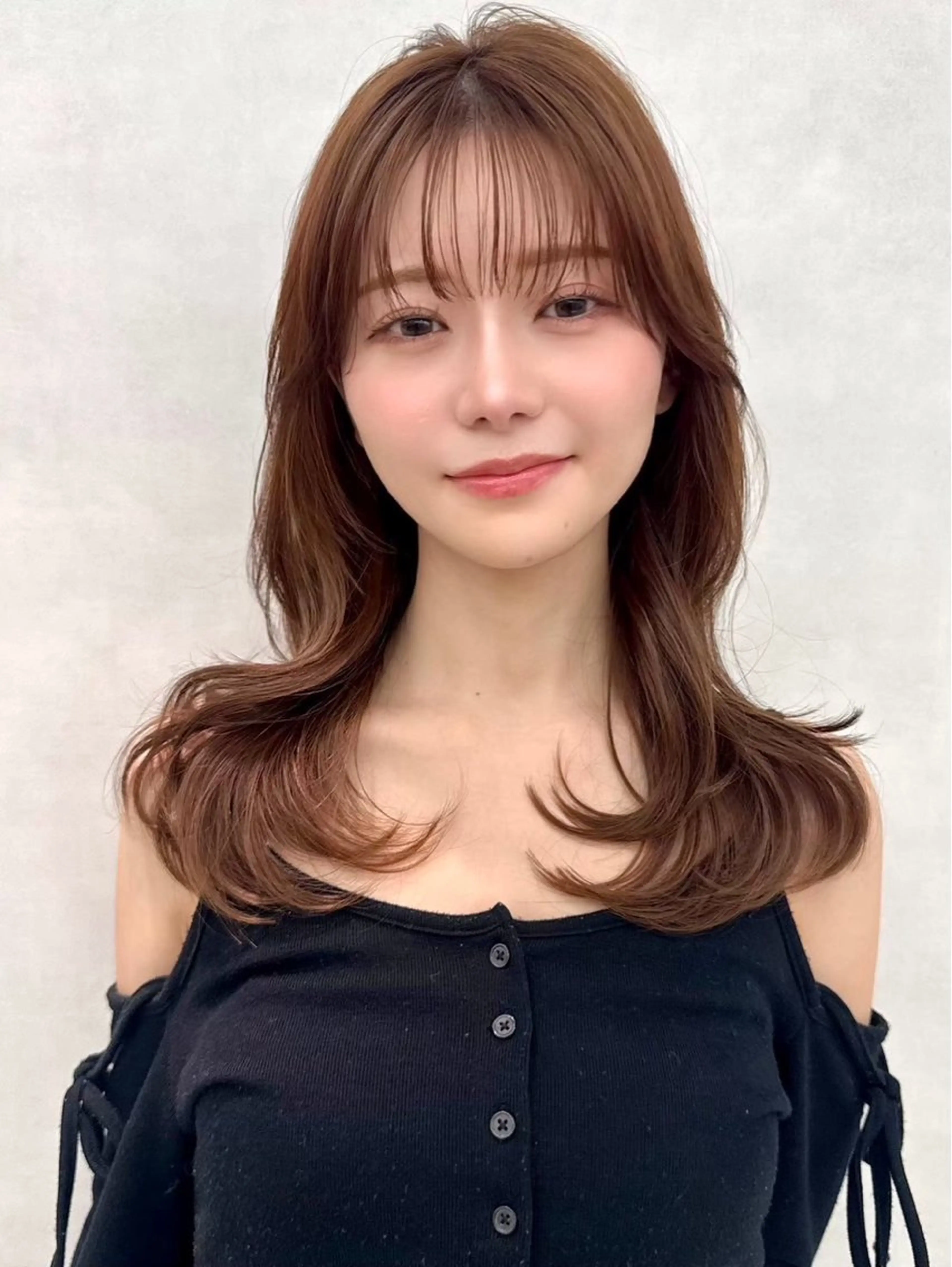 ミディアム カラー ブラウンカラー 韓国風ヘア レイヤーカット 🇰🇷韓国ヘア🤍 副店長/栗田のヘアスタイル
