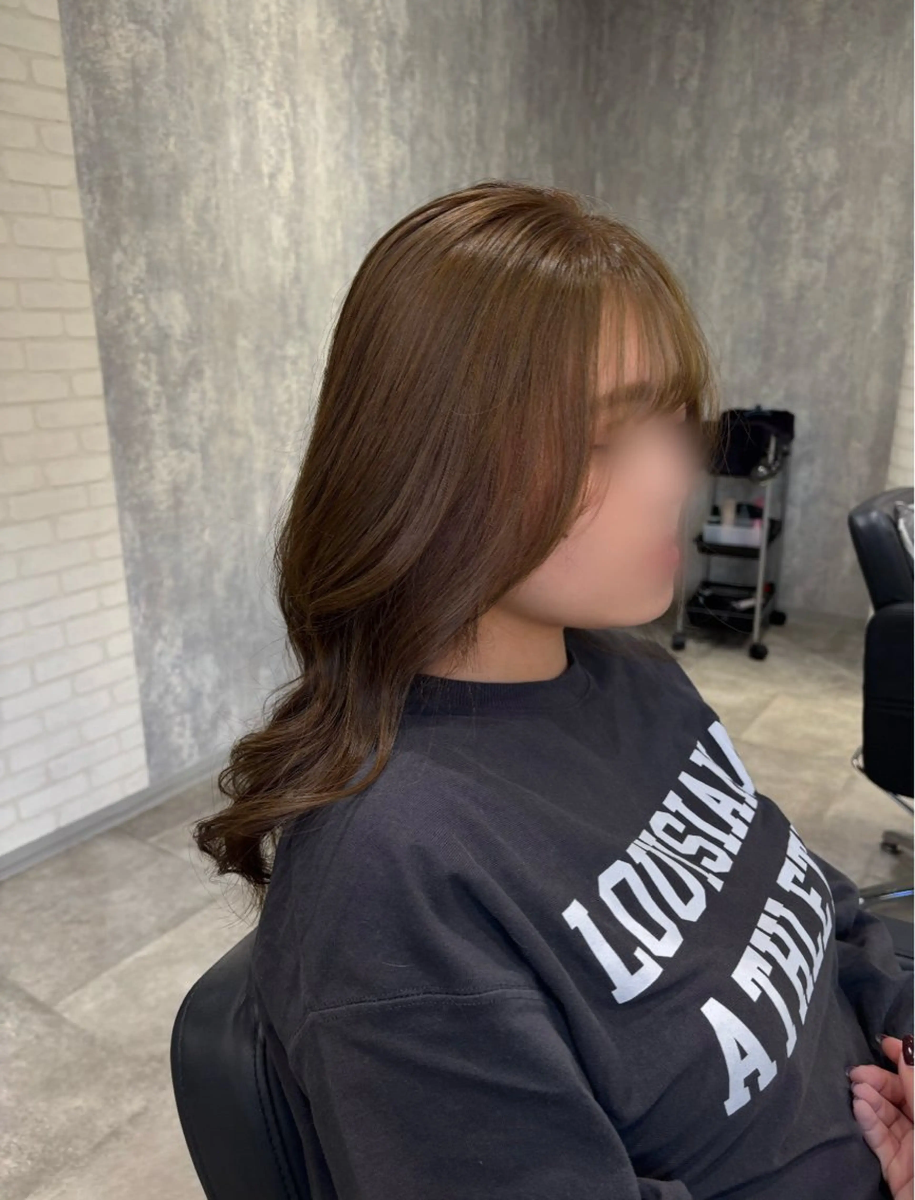 セミロング カラー ヘアアレンジ カット ヘアカラー トリートメント kei/透明感カラー /ベージュ/髪質改善のヘアスタイル
