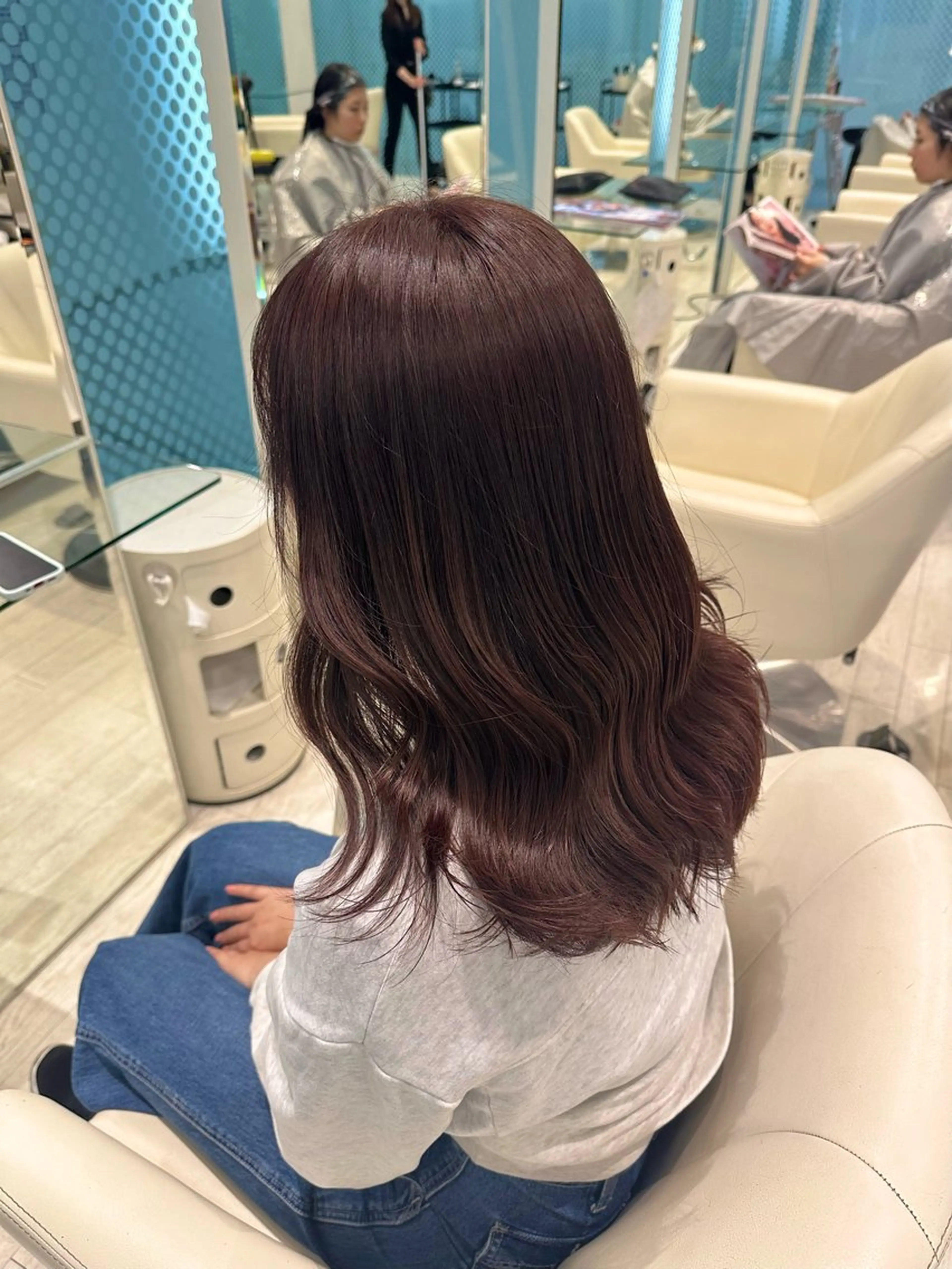 💙平日限定💙カラー＆カット+色持ちUP⇧泡パックトリートメント付き❤️の写真