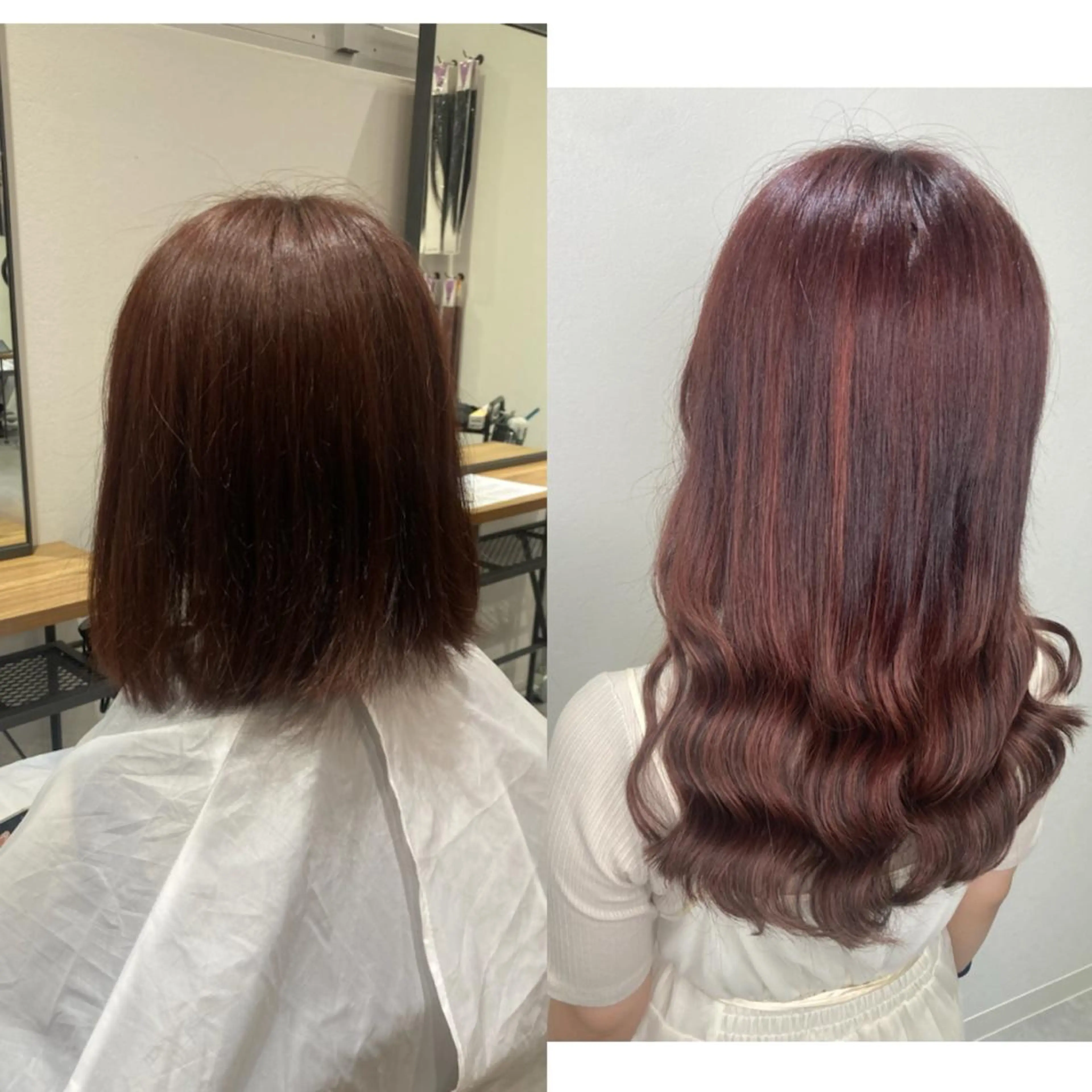 セミロング ボブ ENA💗NEXT /ハイトーンエクステのヘアスタイル