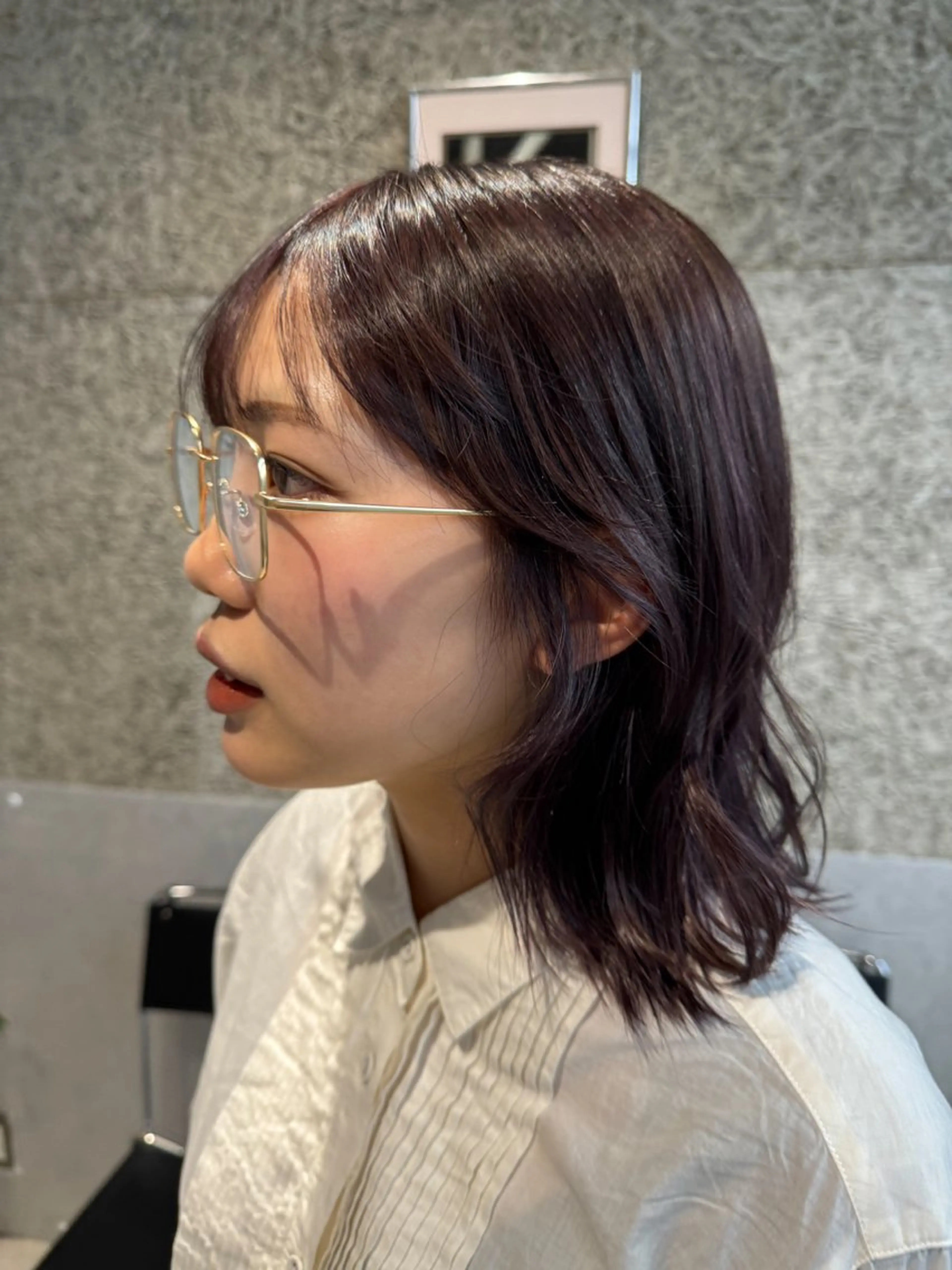 ミディアム カラー パーマ ヘアアレンジ メンズ 透明感カラー casey mayuのヘアスタイル